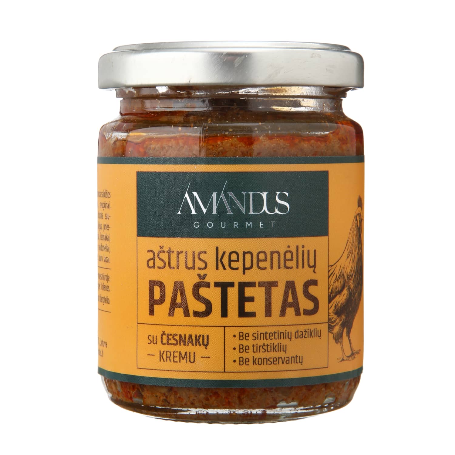 Paštetas su česn. kr. AMANDUS GOURMET, 155 g