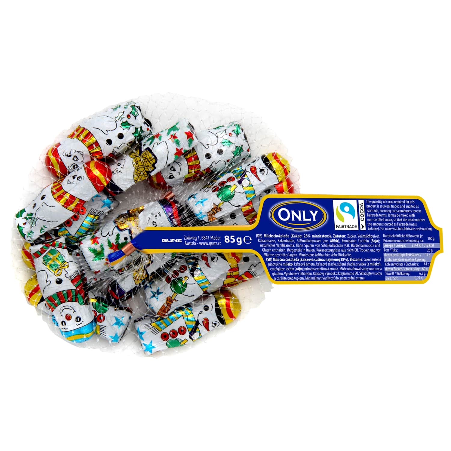 Piena šok. Only Snowman ar piena krēmu 85g
