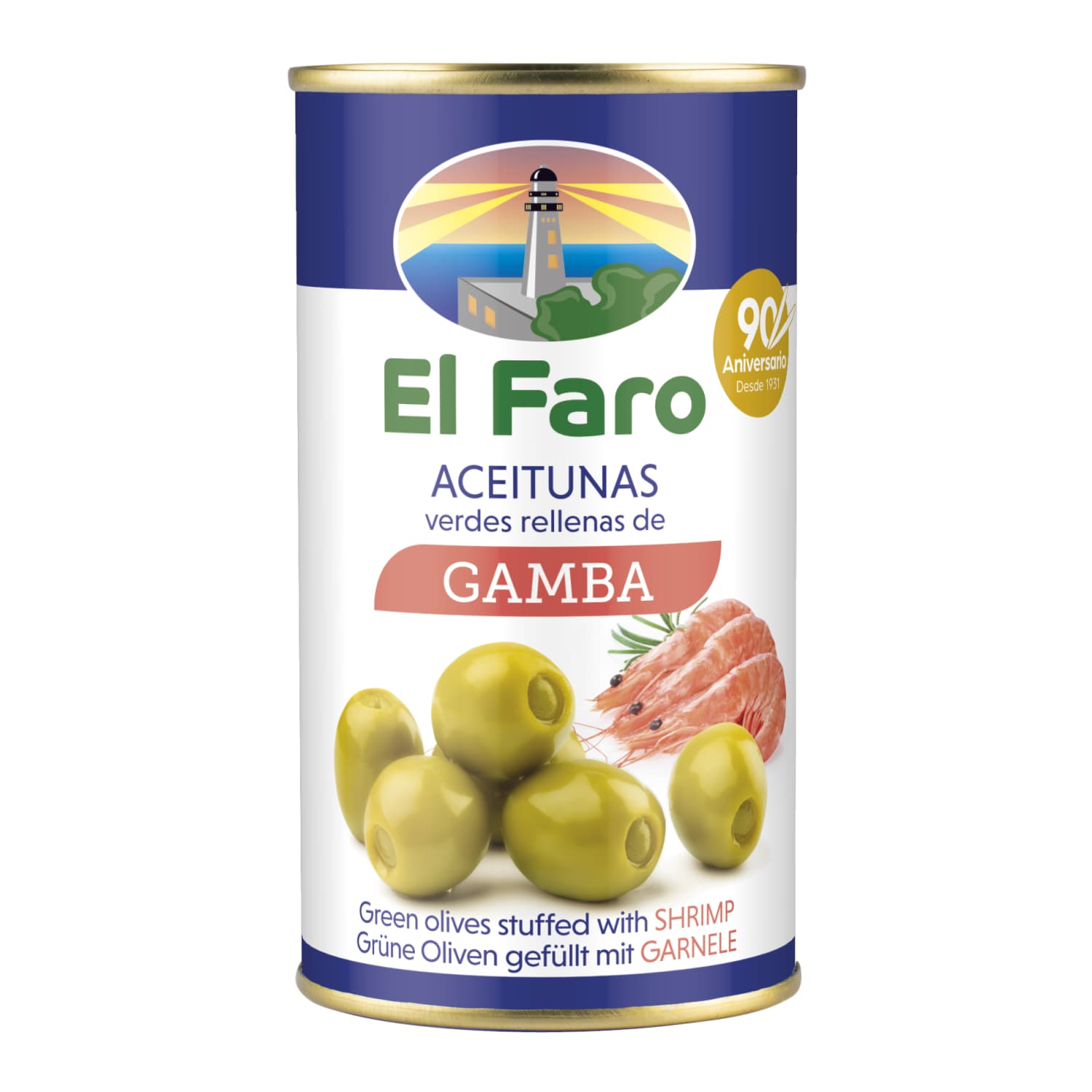 Täidetud oliivid krevet. El Faro 370ml/150g