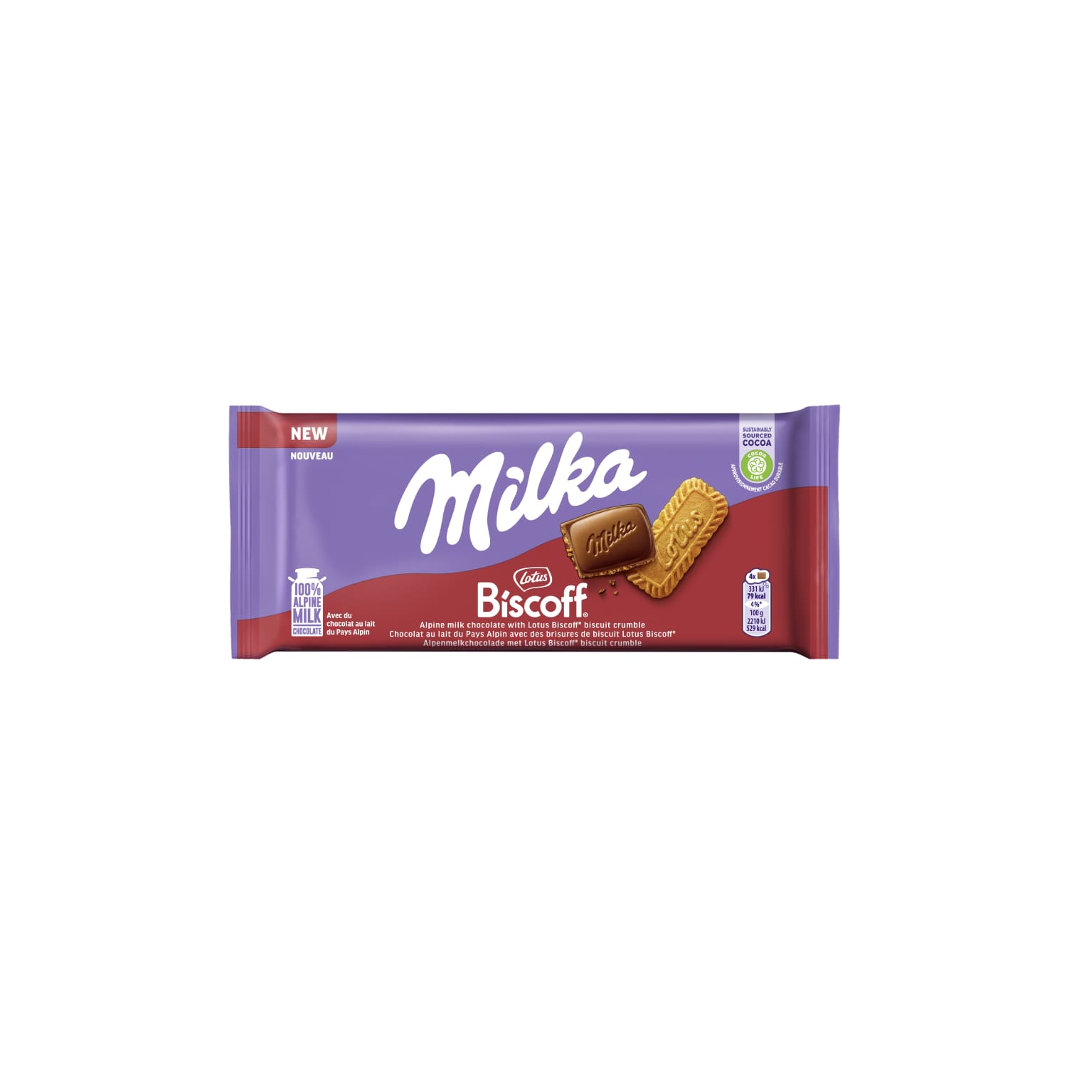 Šok.Milka Biscoff ar karamel. cepumu gab. 90g