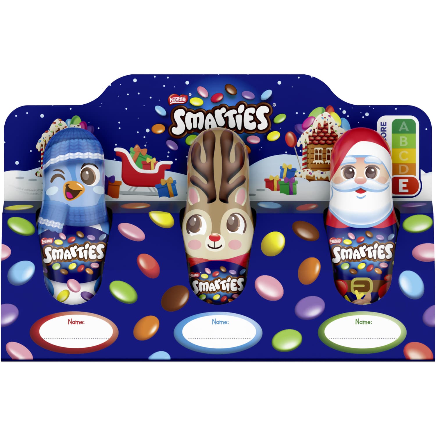 Šok. fig. Smarties ar piena šok. dražejām 56g