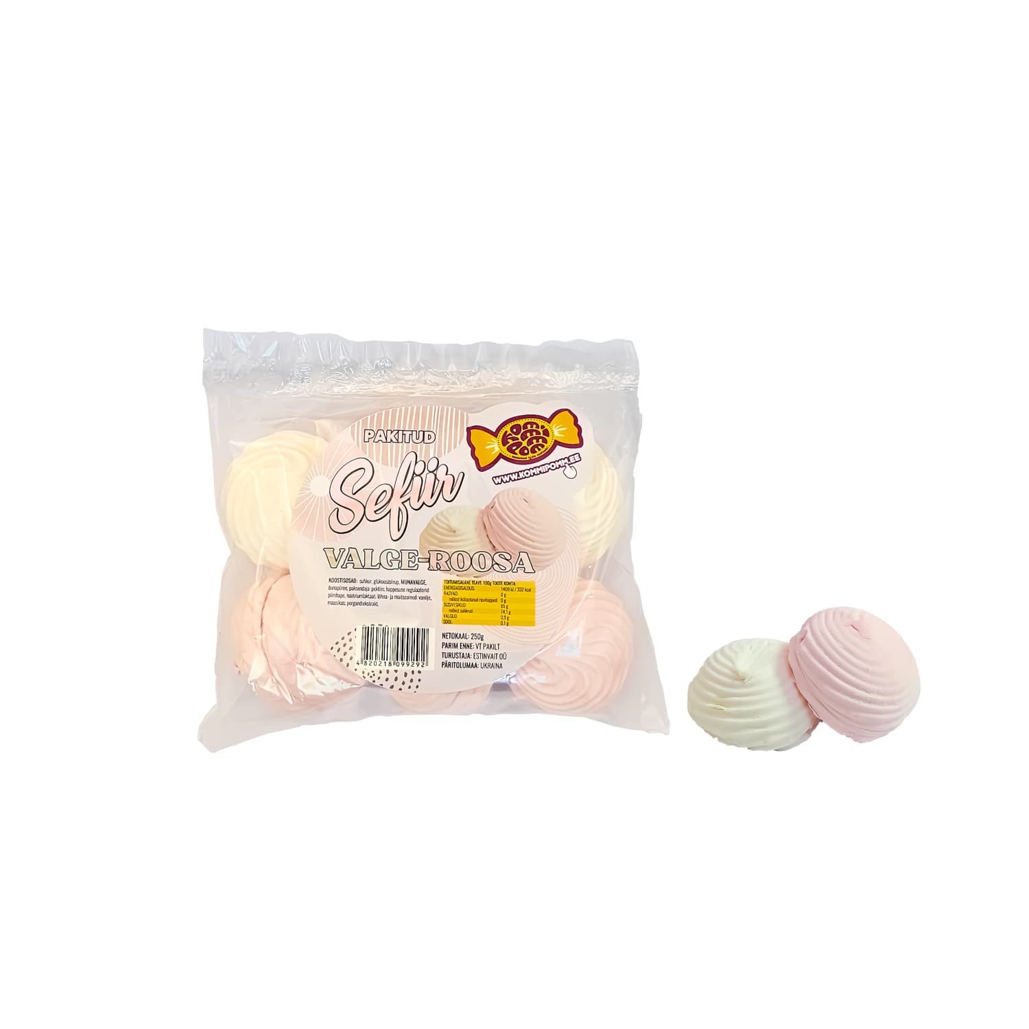 Sefiir Valge-Roosa Kommipomm 250g