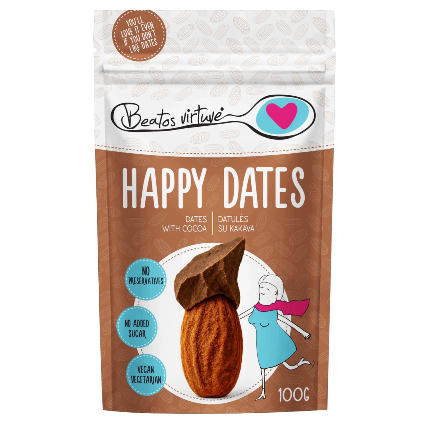 Datulės su kakava BEATOS VIRTUVĖ, 100 g