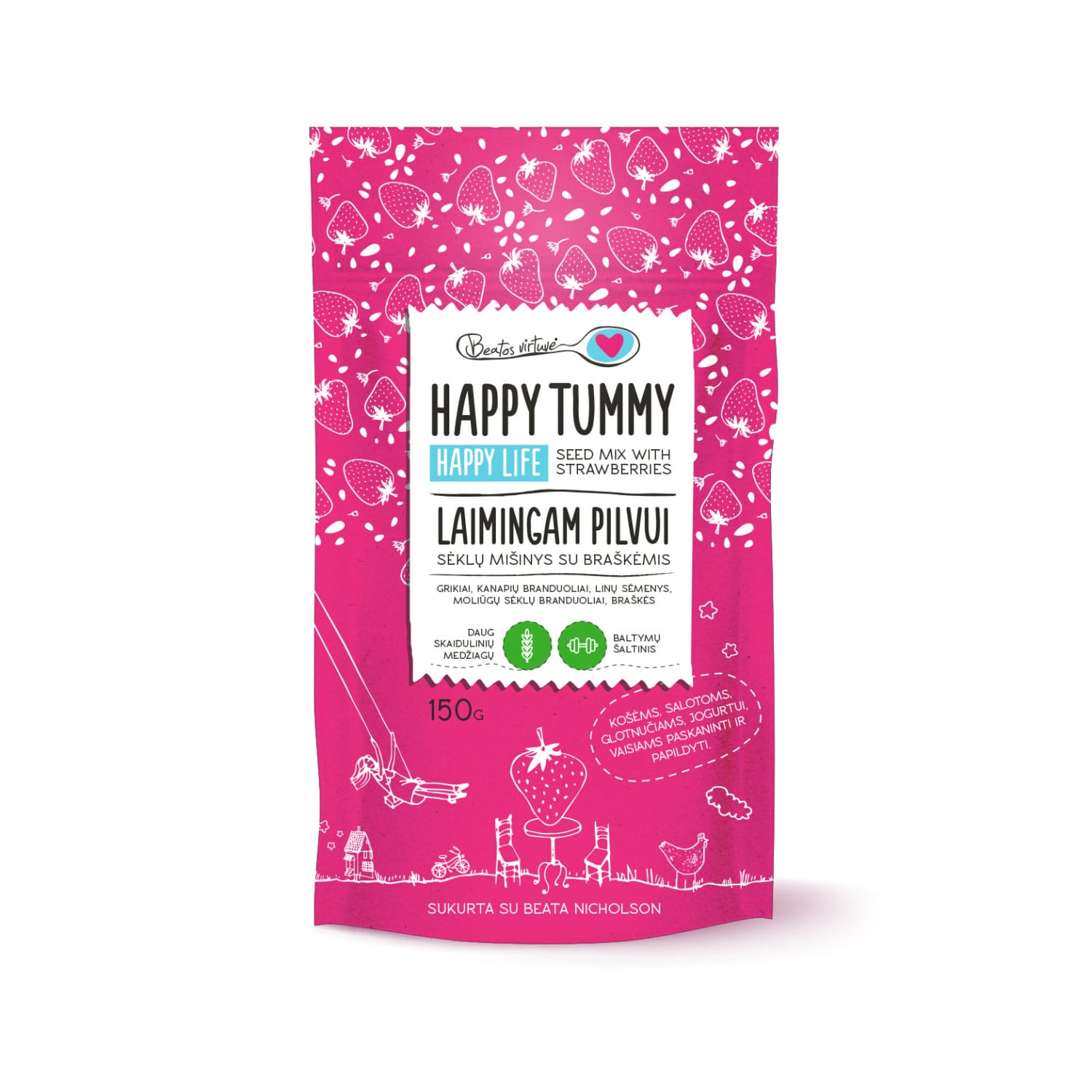 Sėklų miš. su braškėmis BEATOS VIRTUVĖ, 150 g