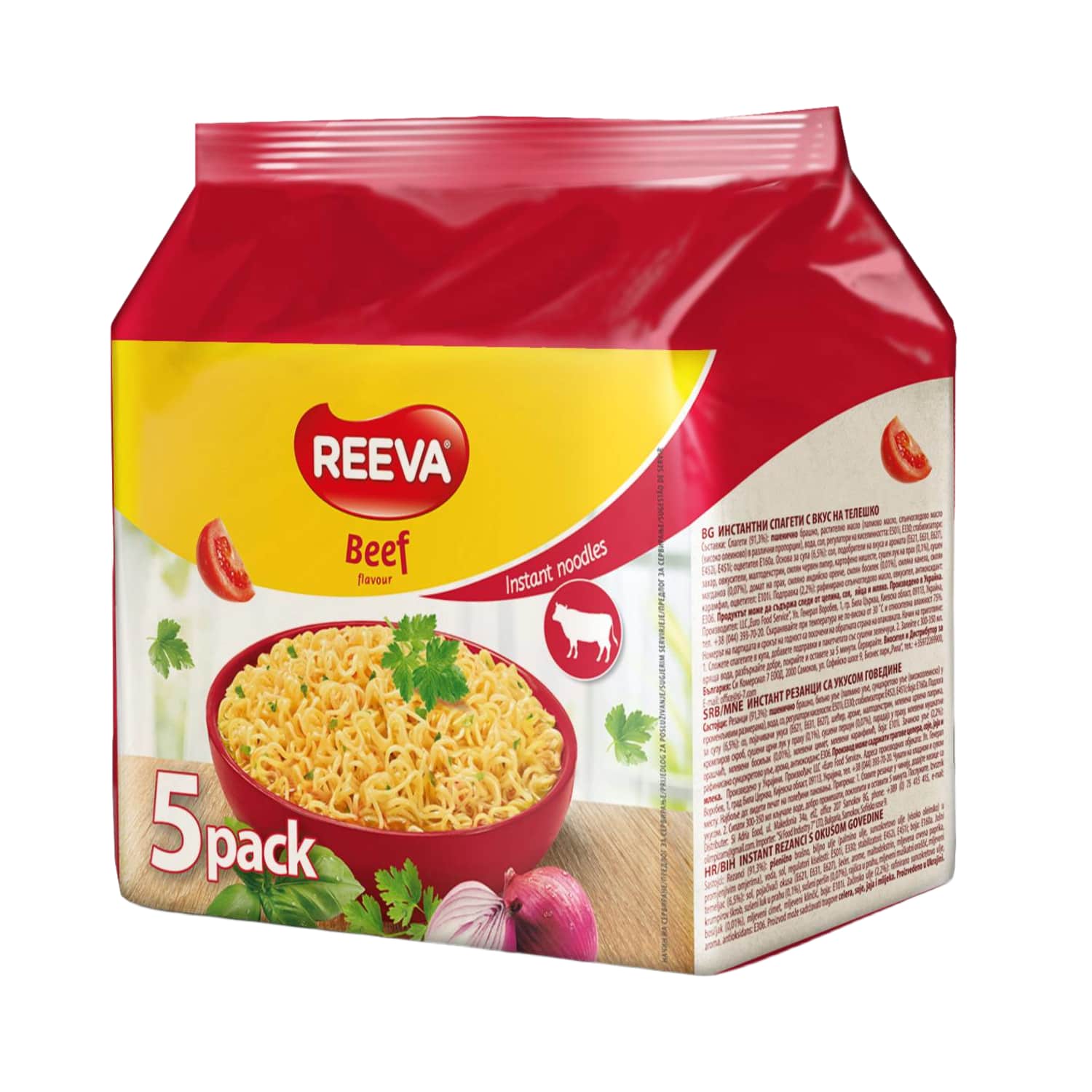 Jautienos skonio REEVA makaronai, 5 x 60 g