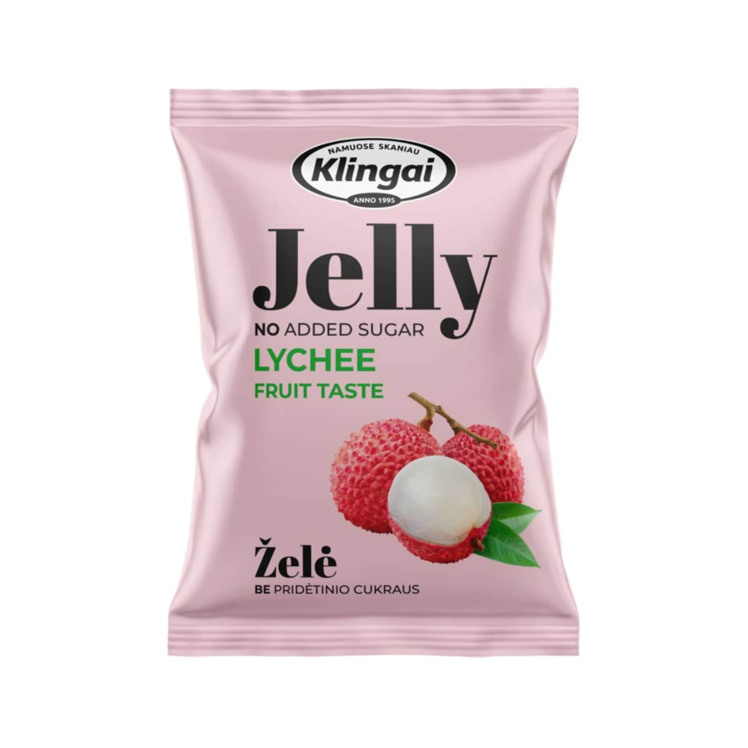 Ličių vaisių skonio želė KLINGAI, 95 g