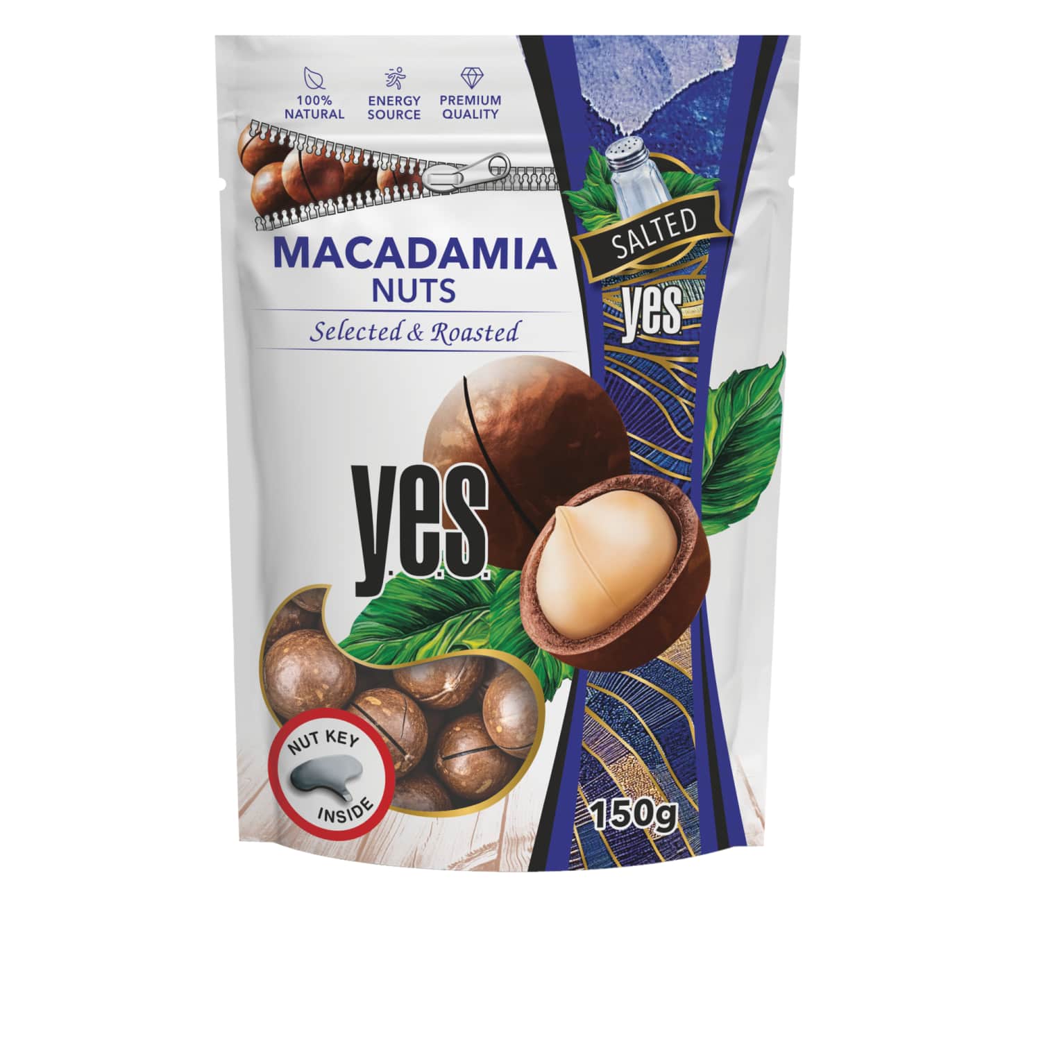 Makadāmijas rieksti Yes grauzd., sālīti 150g