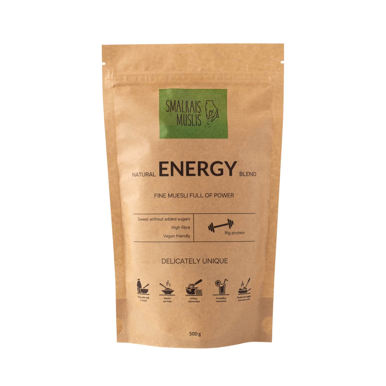Musli Smalkais Muslis enerģij. maisijums 500g
