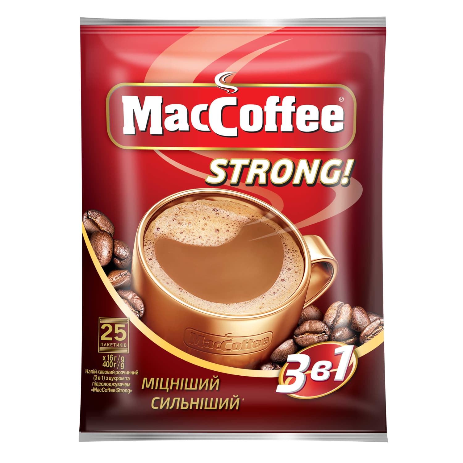 Kohv lahus. MacCoffee 3in1 Strong m.a. 25x20g