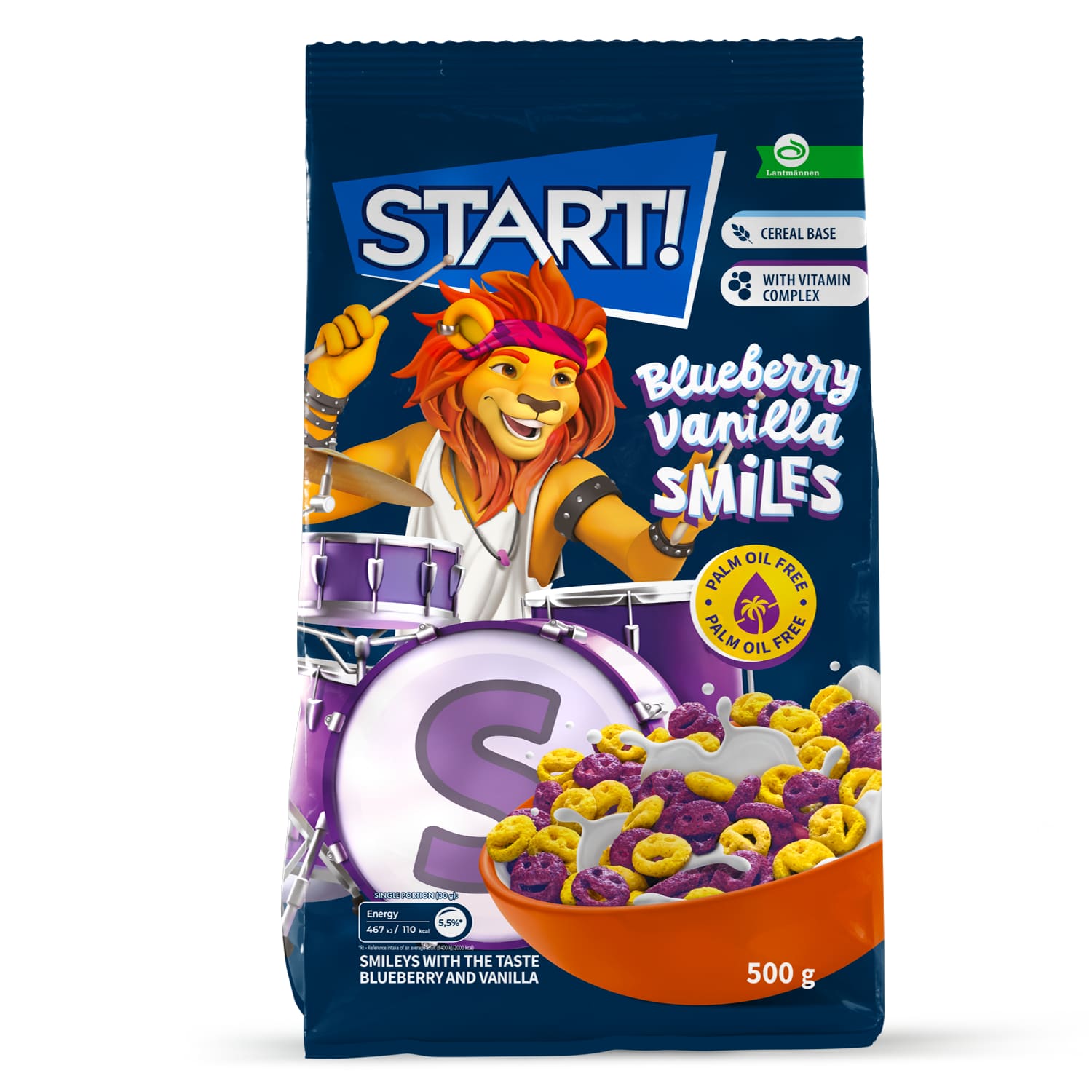 Hommikuhelbed mustika ja vanilje Start! 500g