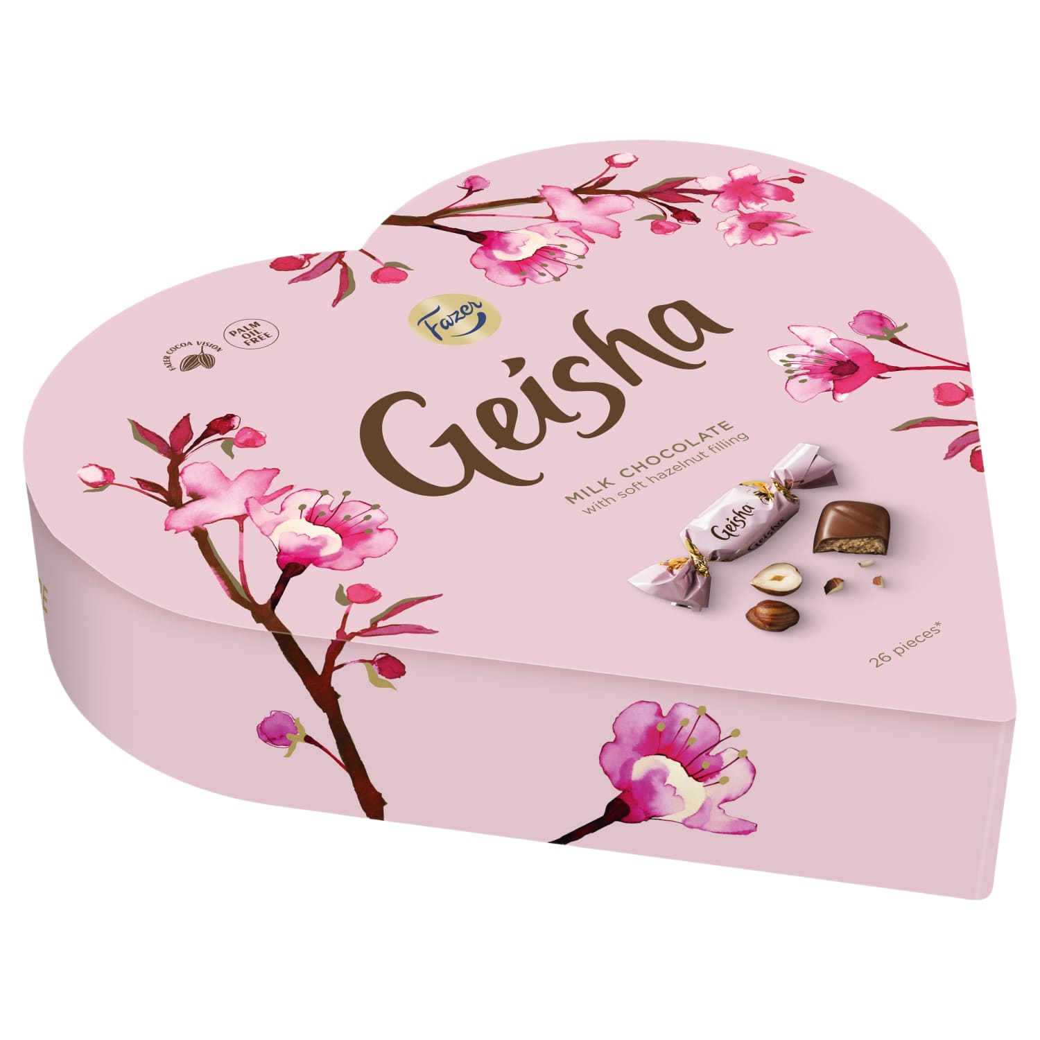 Šok. saldainiai GEISHA, šird. f. dėž., 190 g