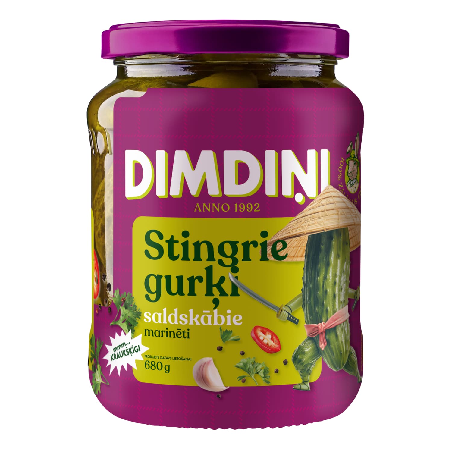 Marinēti gurķi Dimdiņi Saldskābi 680g/340g