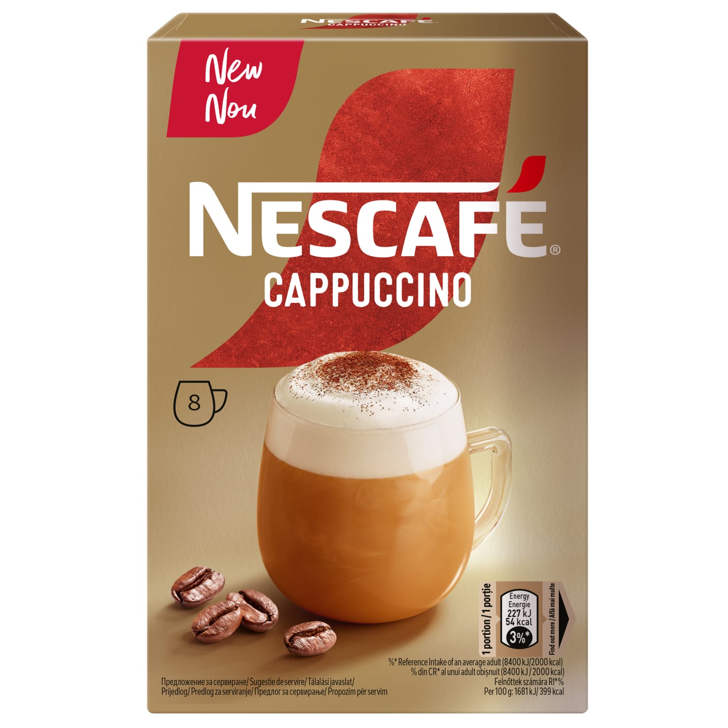 Tirpi kava NESCAFE CAPPUCCINO, 8 x 13,5 g
