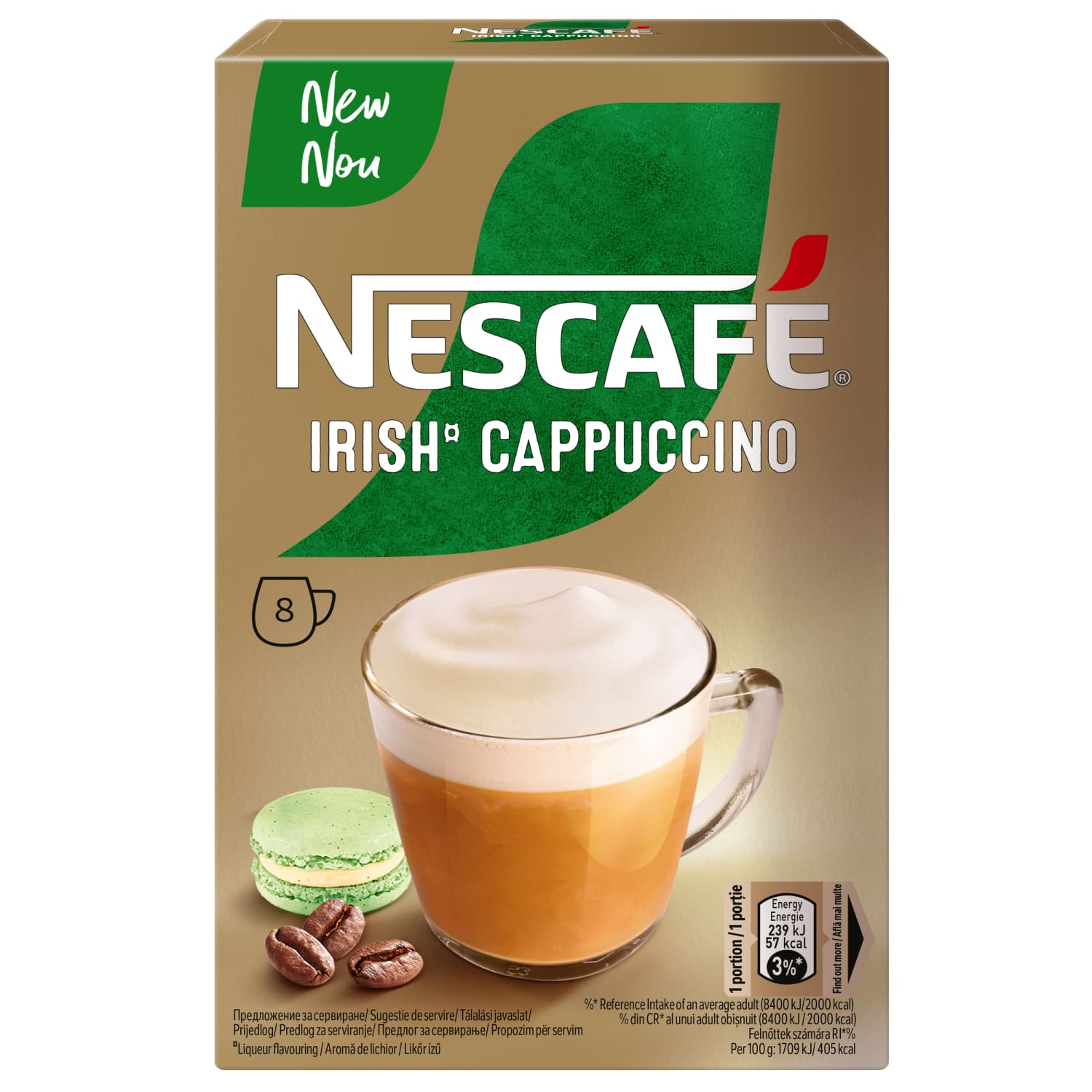 Tirpi kava NESCAFE CAPPUCCINO IRISH, 8 x 14 g