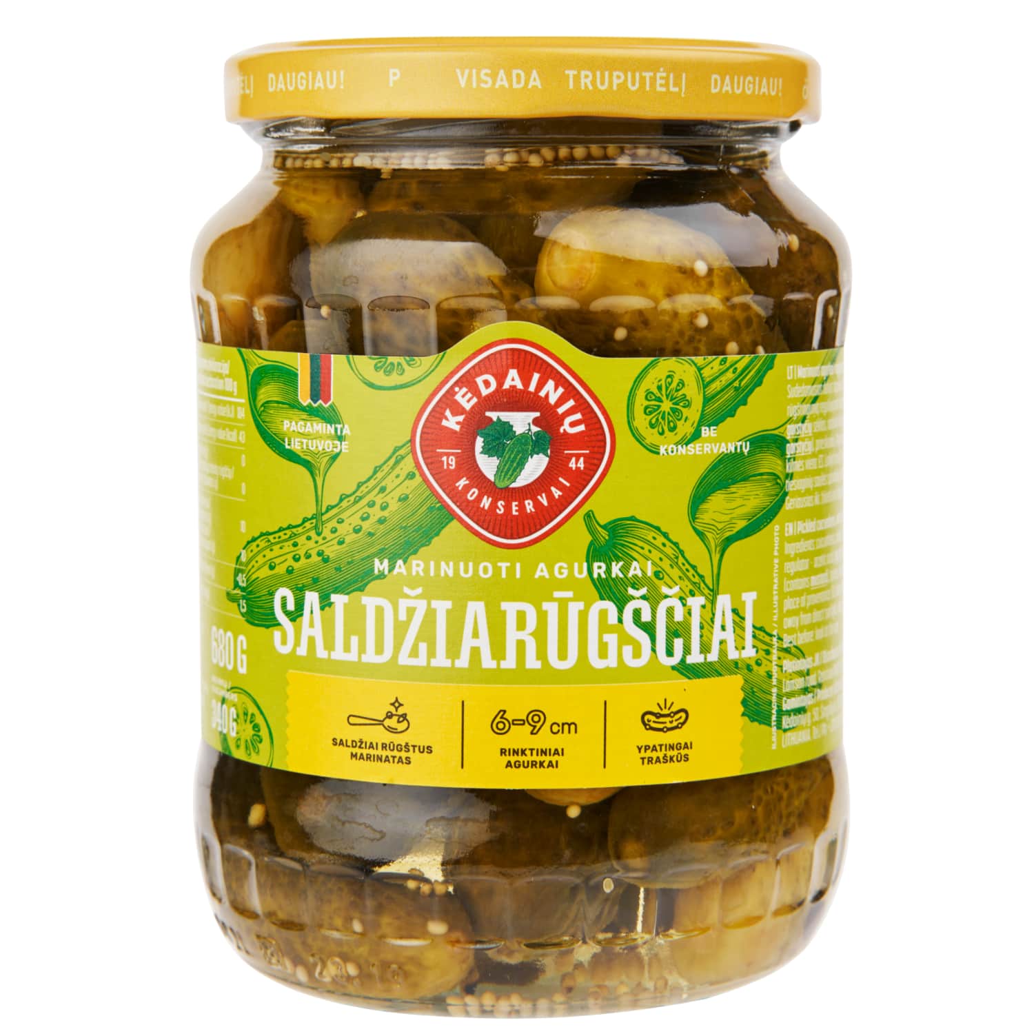 Marinuoti SALDŽIARŪGŠČIAI agurkai, 680 / 340g