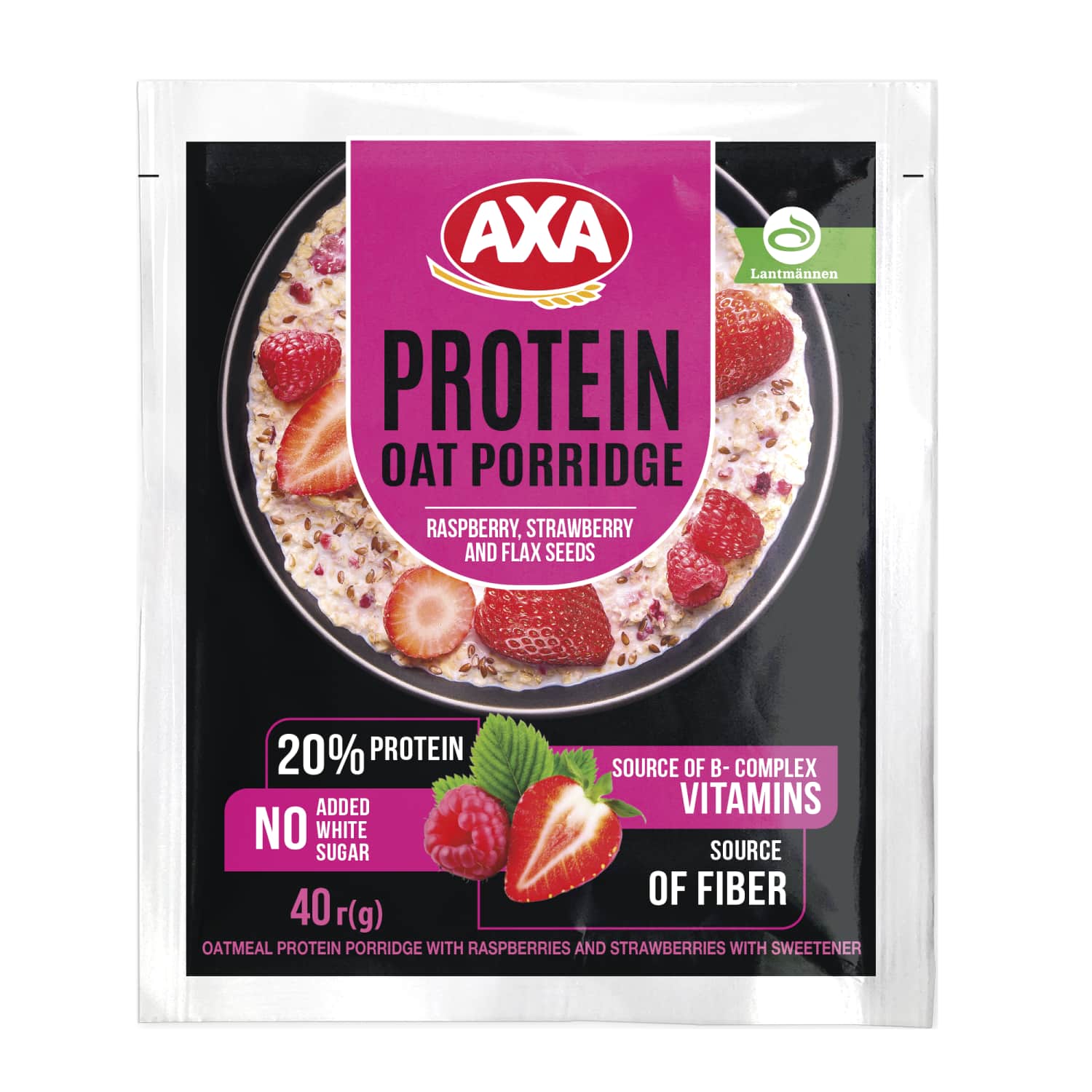 Auzu proteīna putra Axa aveņu, zemeņu g. 40g