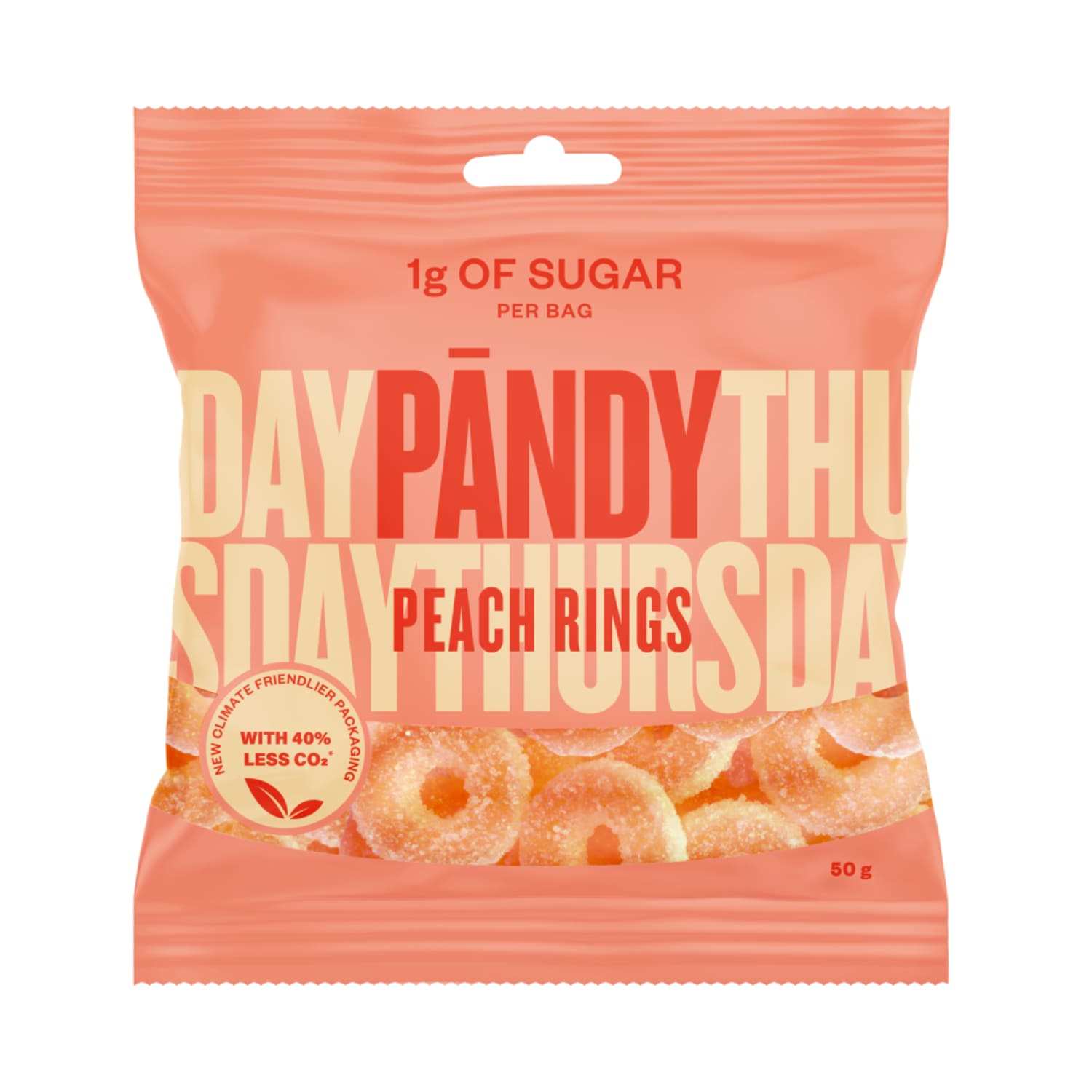 Kommid Peach Rings Pändy magusainetega 50g
