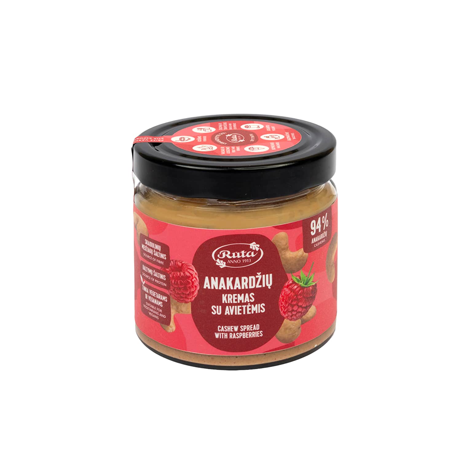 Anakardžių kremas su avietėmis RŪTA, 320 g
