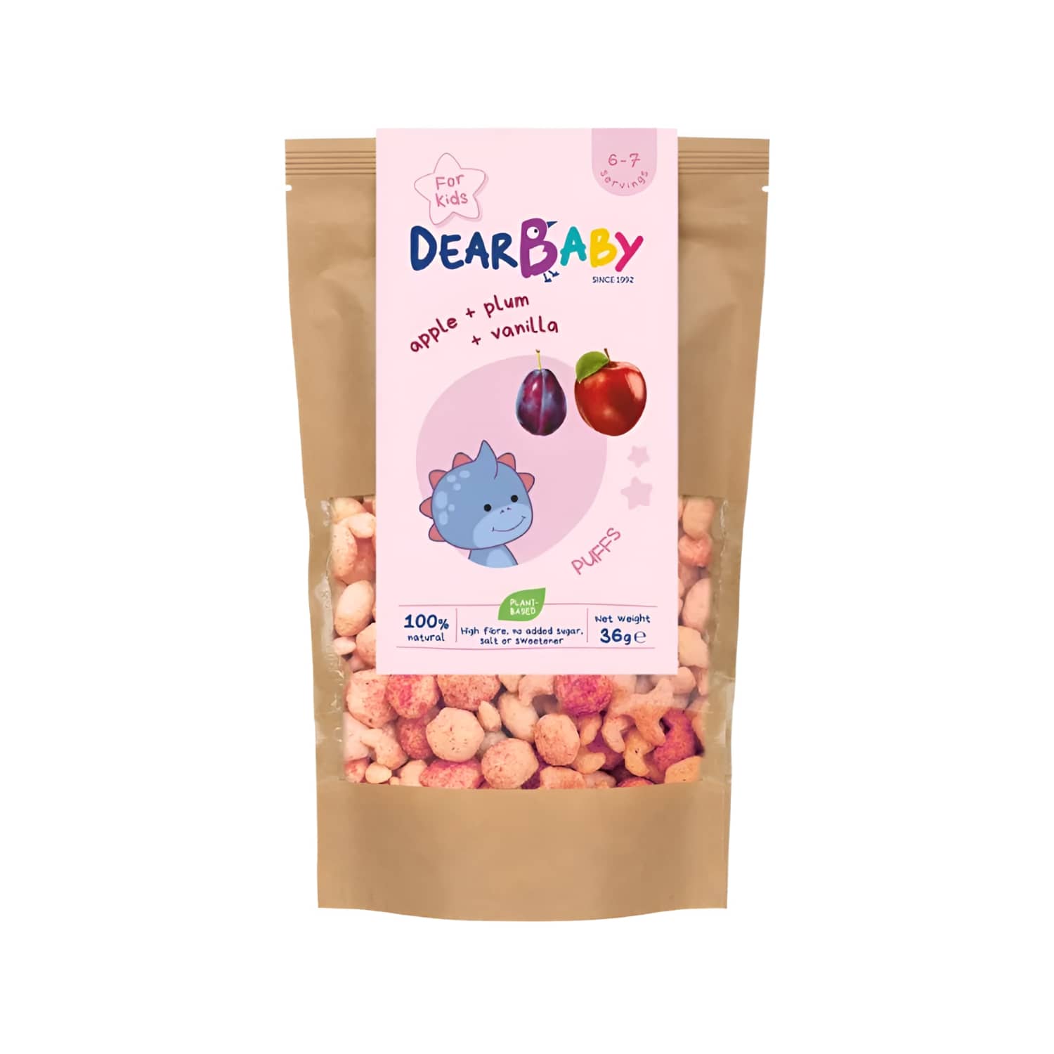 Ob., slyvų, van. sk. užkandis DEAR BABY, 36 g
