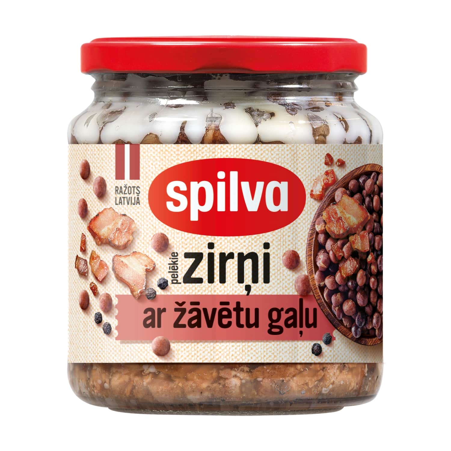 Pelēkie zirņi Spilva ar žāvētu gaļu 570g