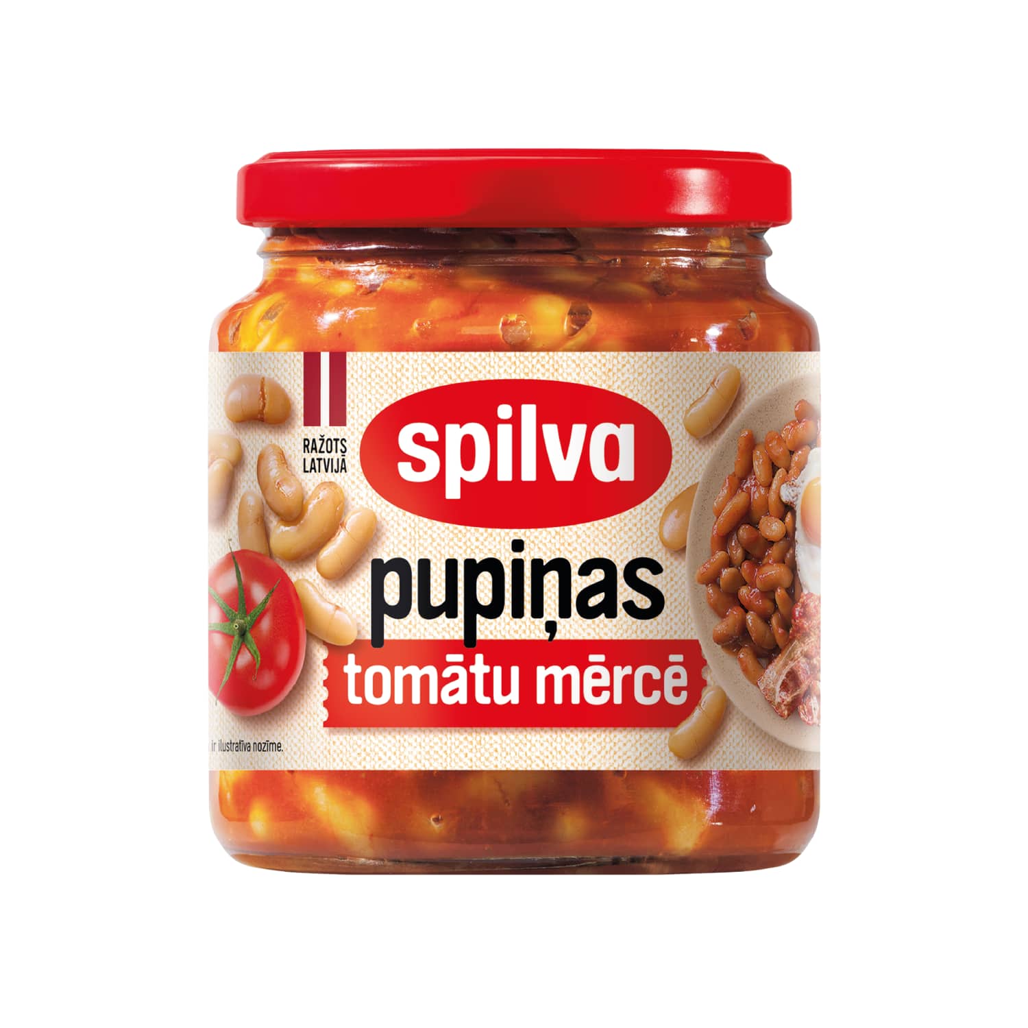 Pupiņas Spilva tomātu mērcē 580g/340g