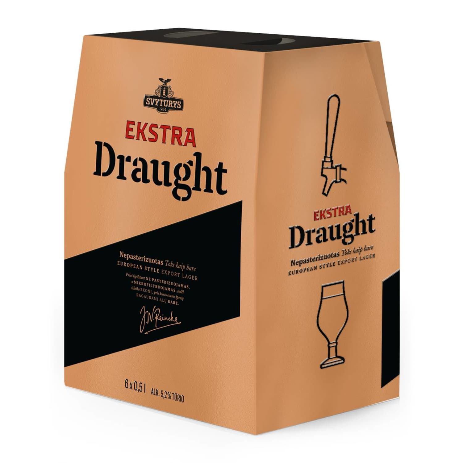 Alus ŠVYTURYS Ekstra Draught, 5,2 %, 6X0,5 l