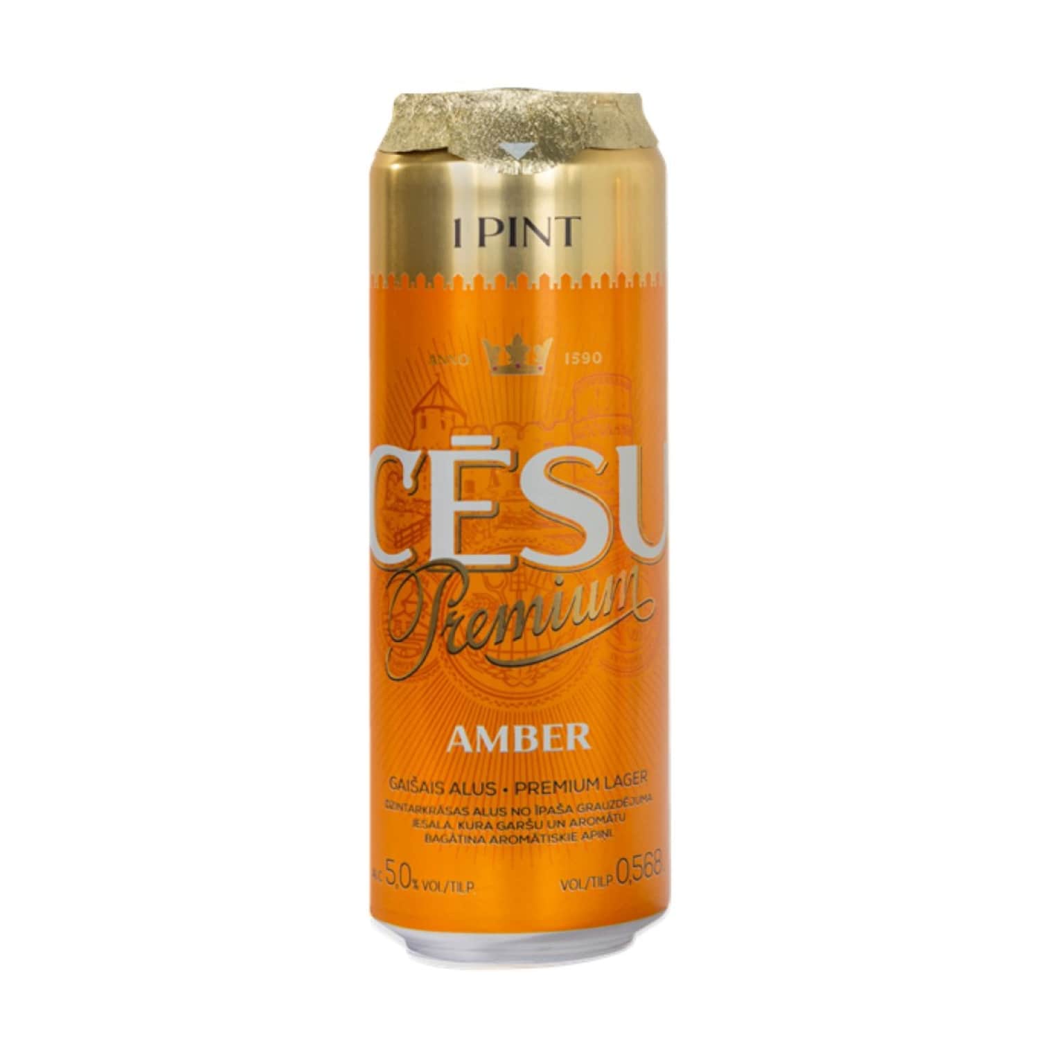 Alus Cēsu Prem. Amber, bundžā 5% 0,568l