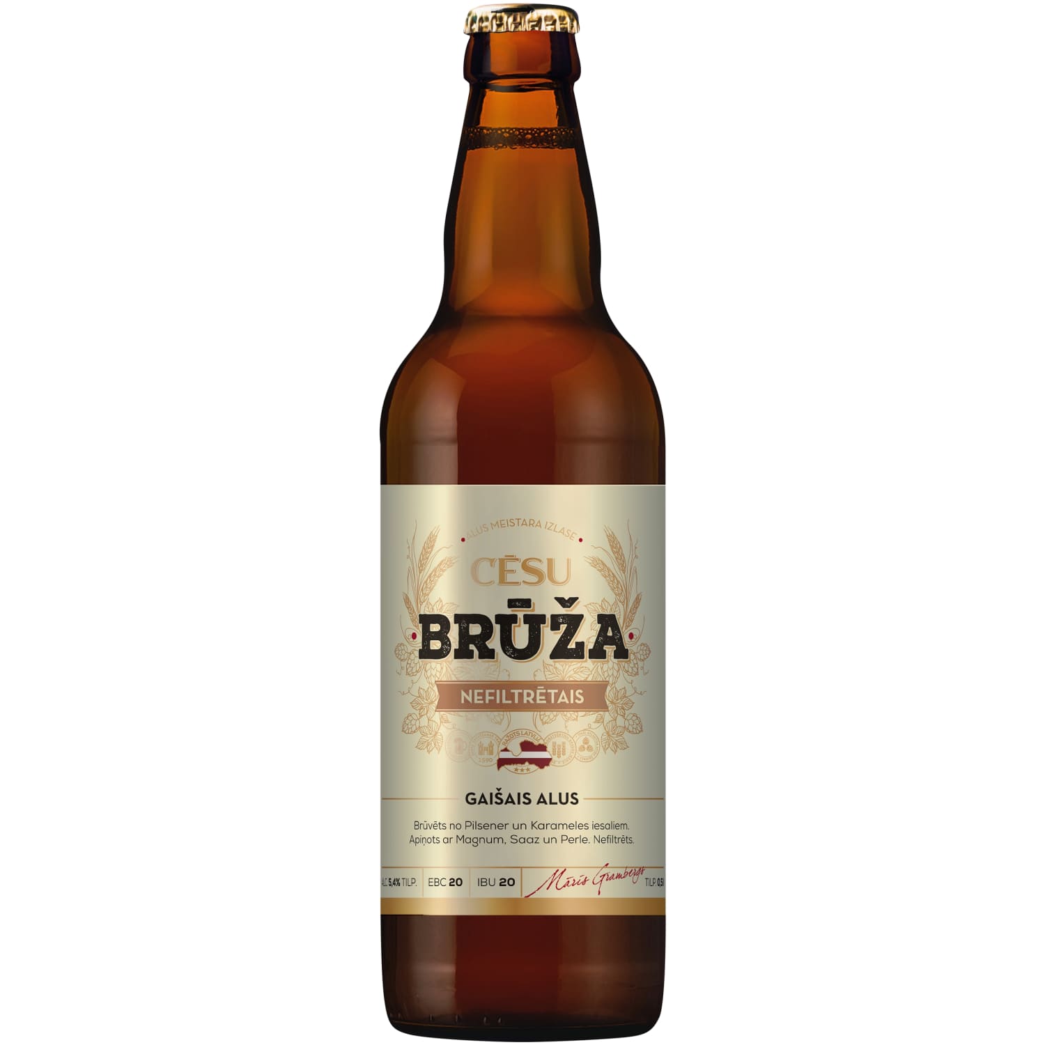 Alus Cēsu Brūža Nefiltrētais 5,4% 0,5l