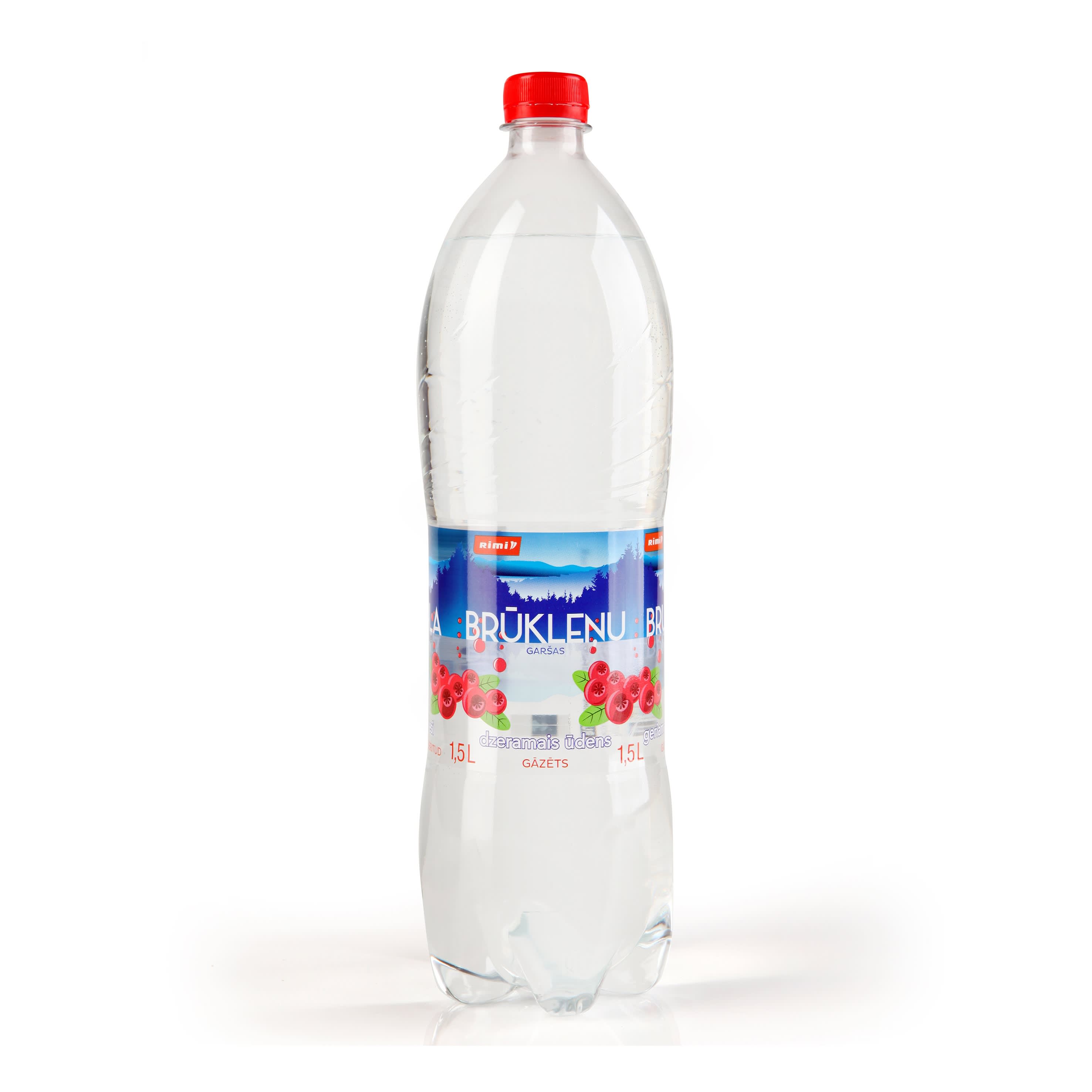 Dz. ūdens Rimi ar brūkleņu garšu gāzēts 1,5l