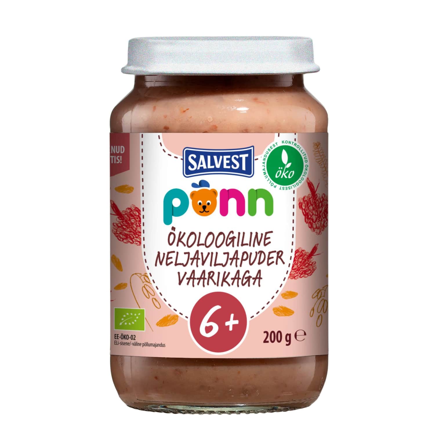 Puder Põnn neljav.-vaarika öko 6k 200g