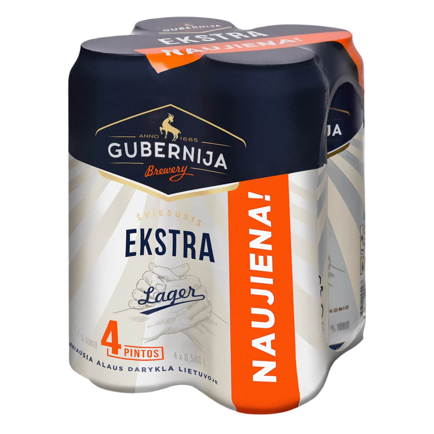 Alus GUBERNIJA EKSTRA LAGER, 5,2%, 4x0,568l