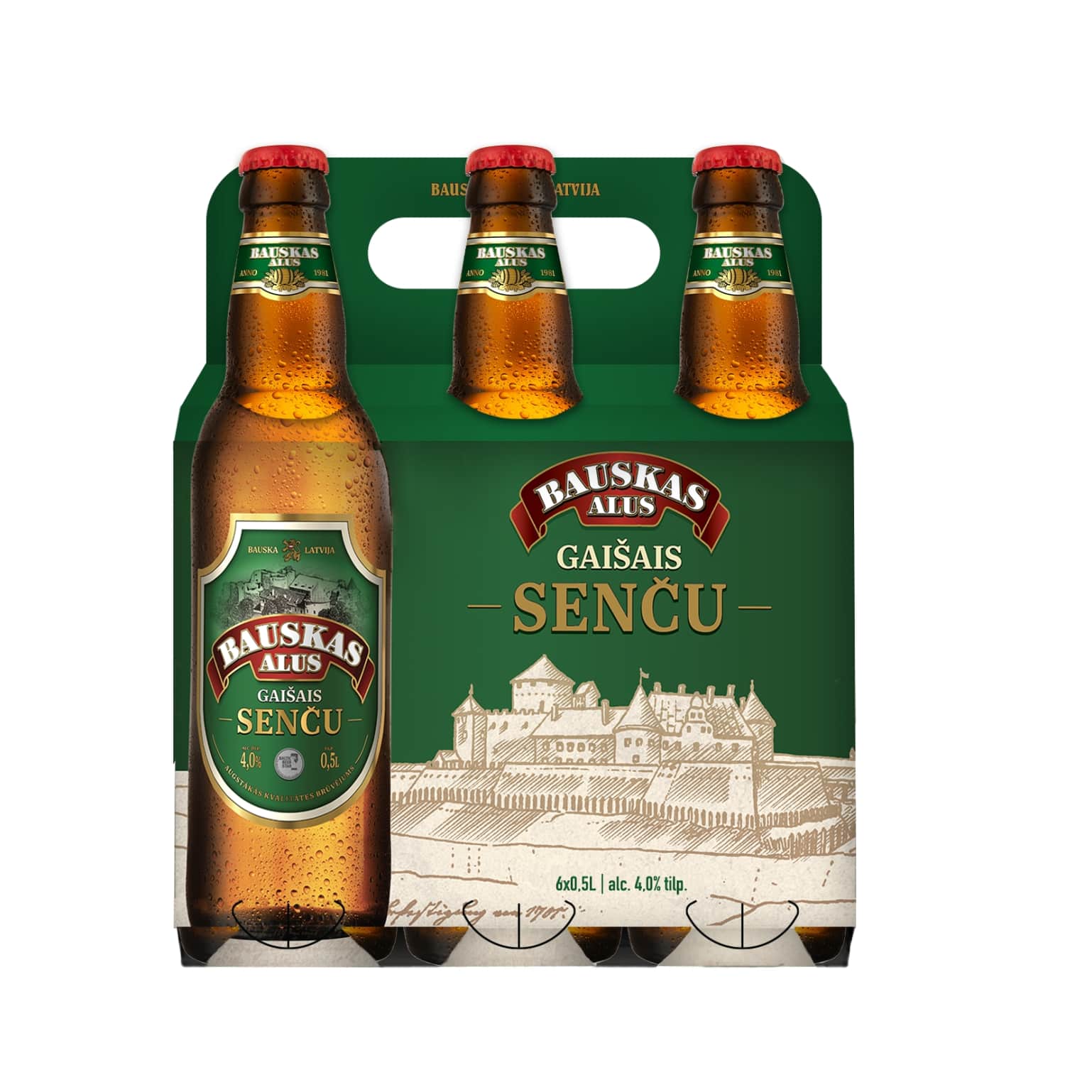 Bauskas Alus Senču 4% multipaka 6x500ml
