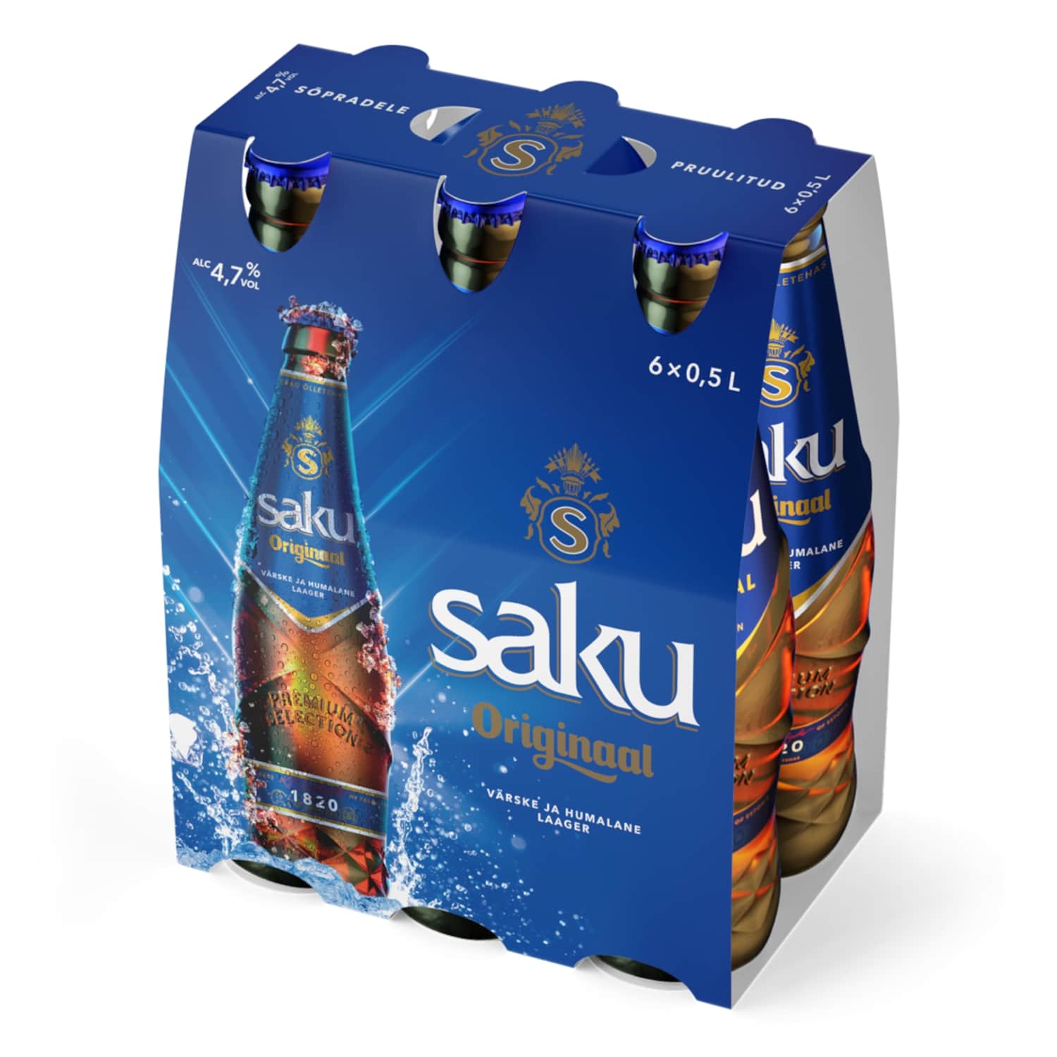 Õlu Saku Originaal 4,7%vol 0,5l pdl 6-pakk