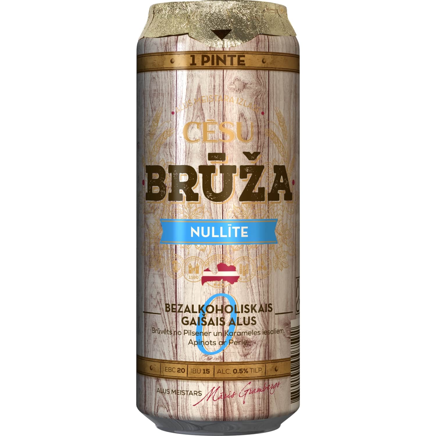 Bezalkoholiskais alus Cēsu Brūža Nullīte 0,5l