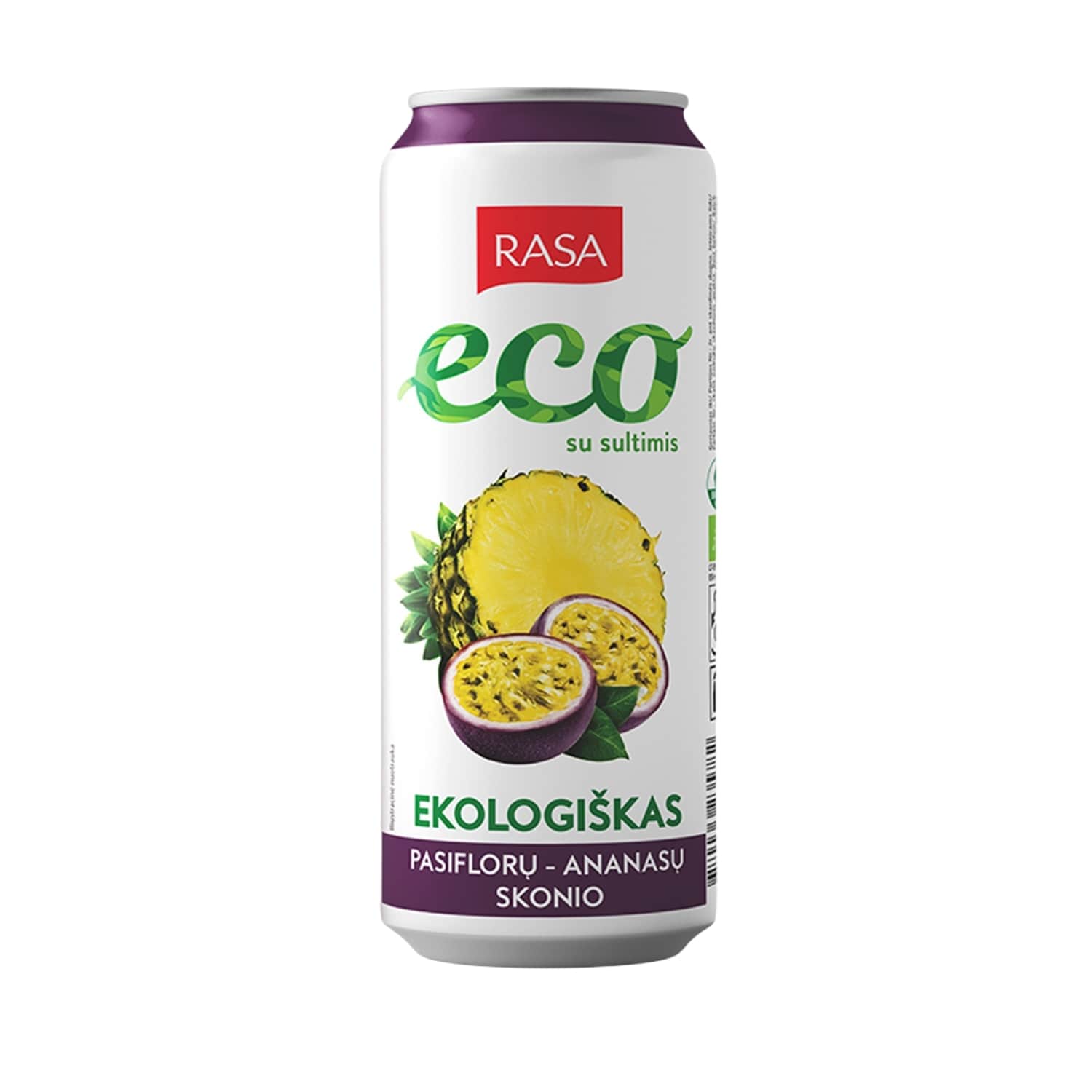 Ekol. pasifl., ananasų sk. gėrim. RASA, 0,5 l