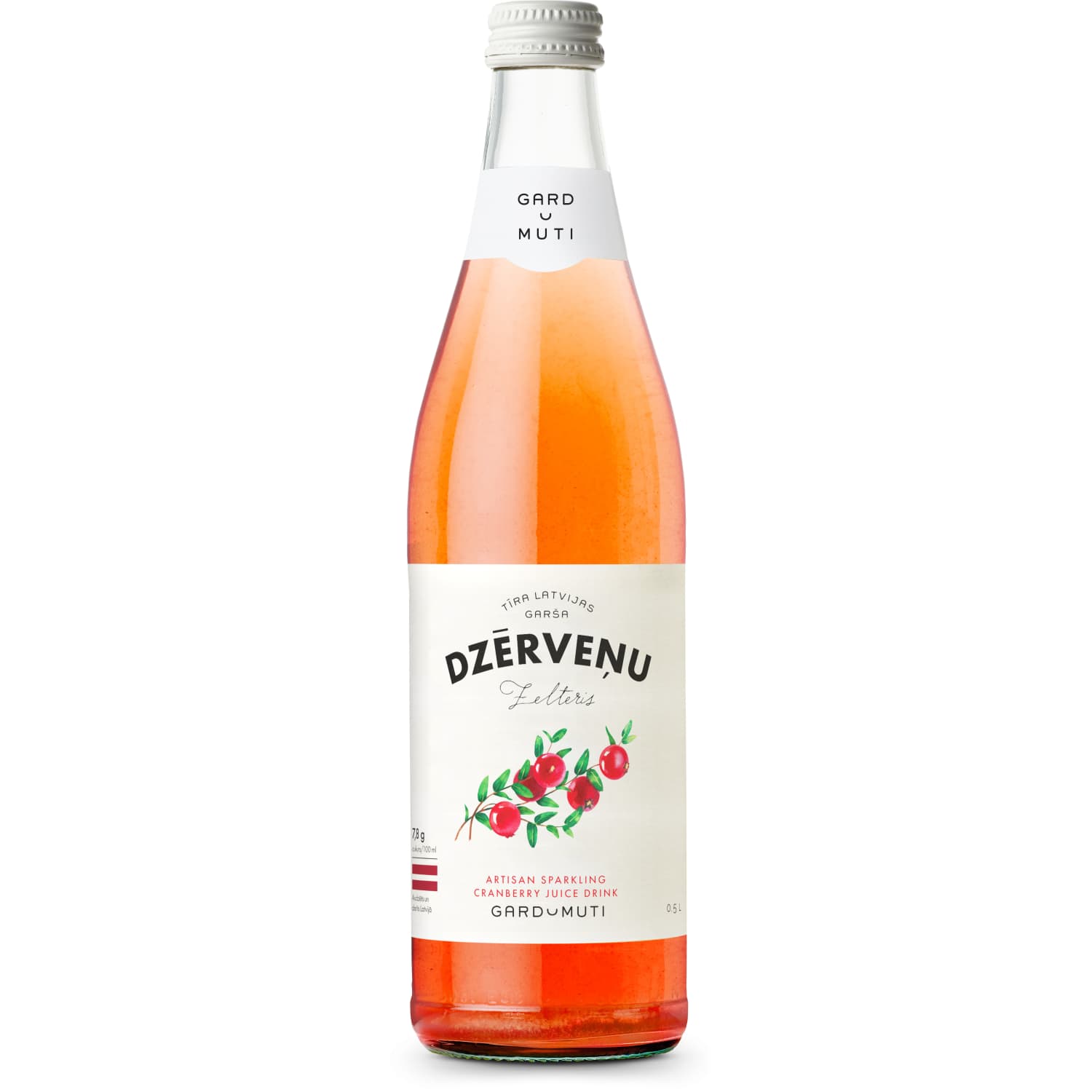 Gāz. dzēr. Gardu Muti dzērveņu zelteris 0,5l