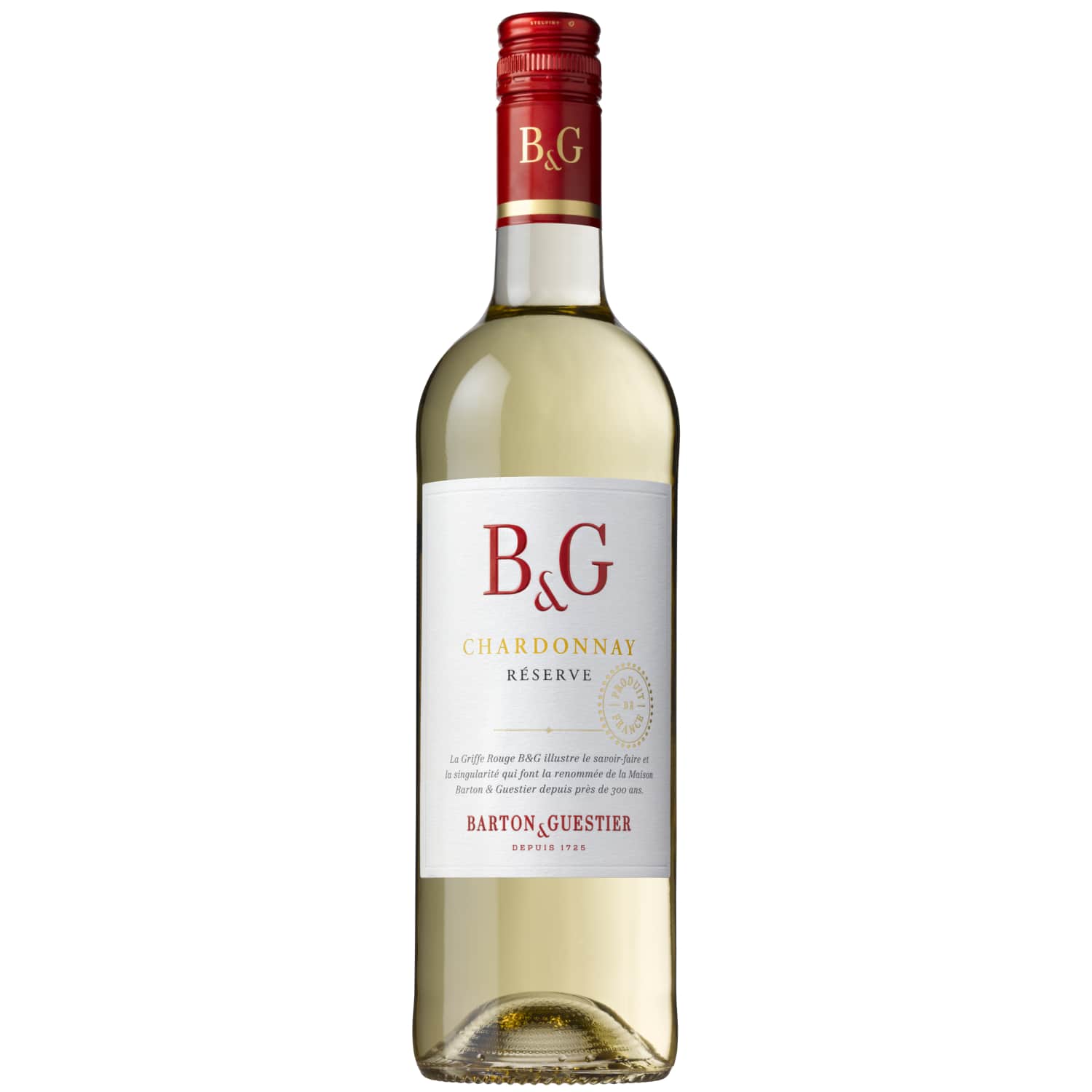 Balt. saus. vynas B&G CHARDONNAY, 13%, 0,75 l