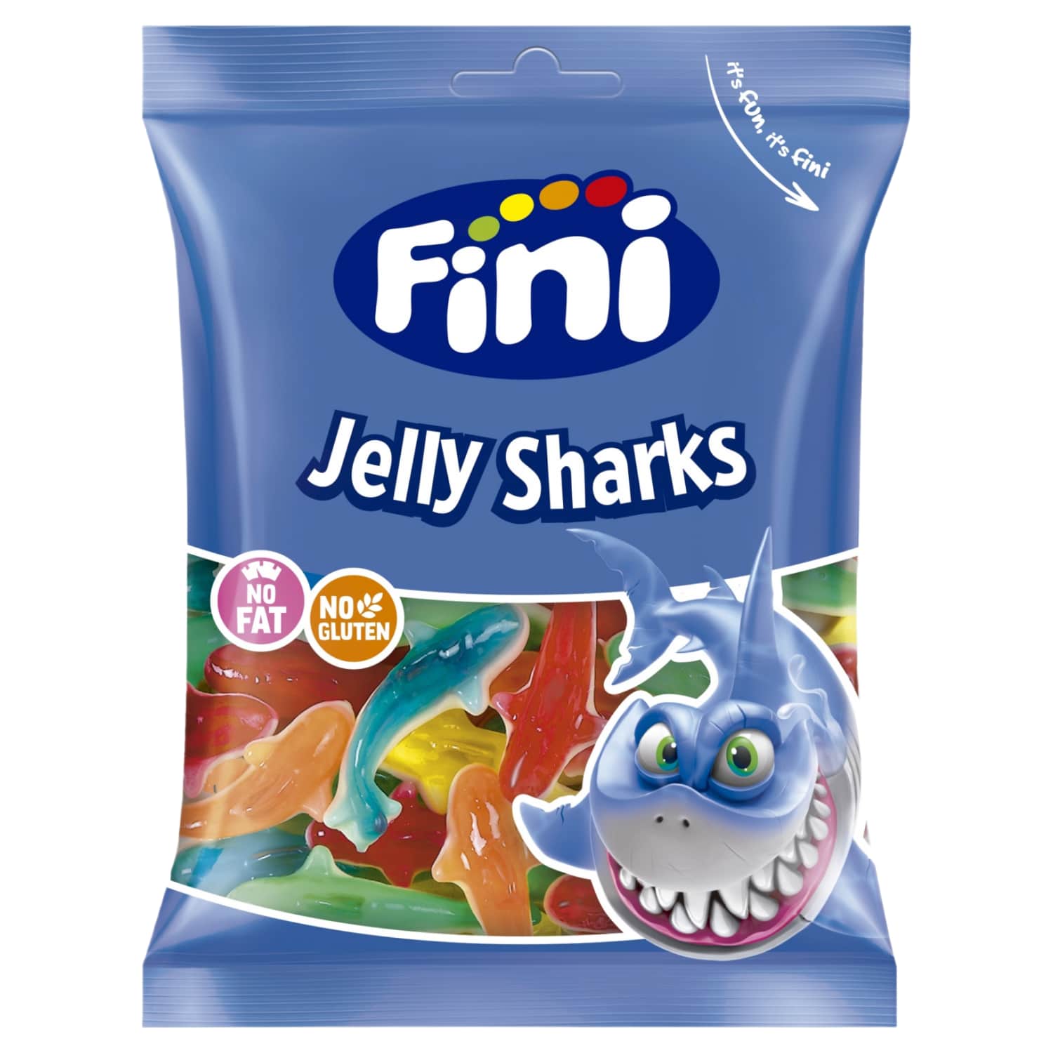 Kummikommid Fini Sharks magusainetega 90g