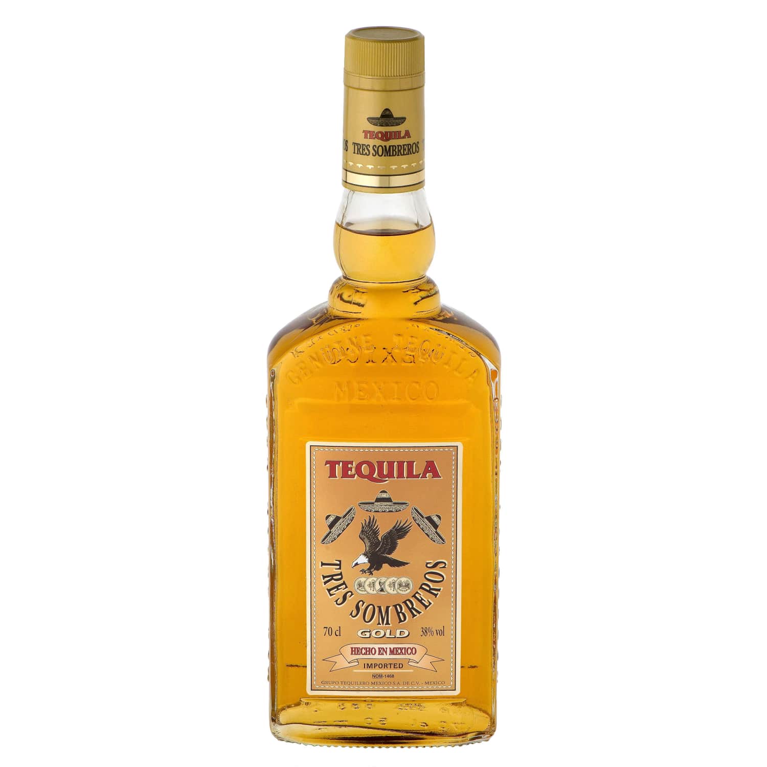 Pii.jook Tequila Tres Sombreros Gold 38% 0,7l