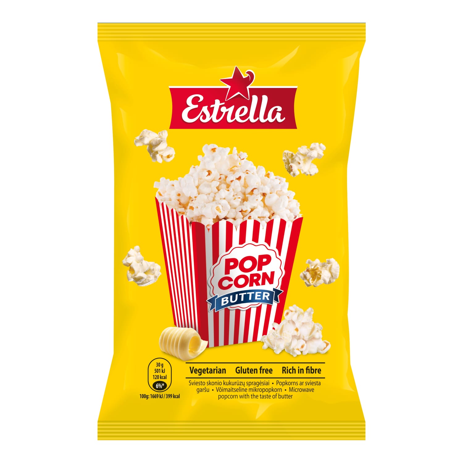 Estrella popkorns ar sviesta garšu 90g