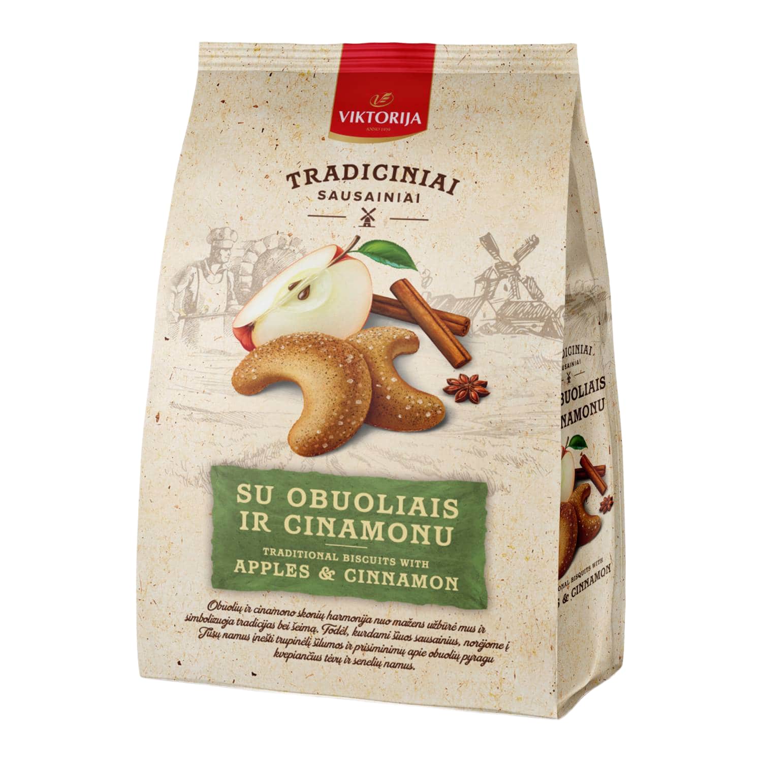 Sausainiai SU OBUOLIAIS IR CINAMONU, 250 g