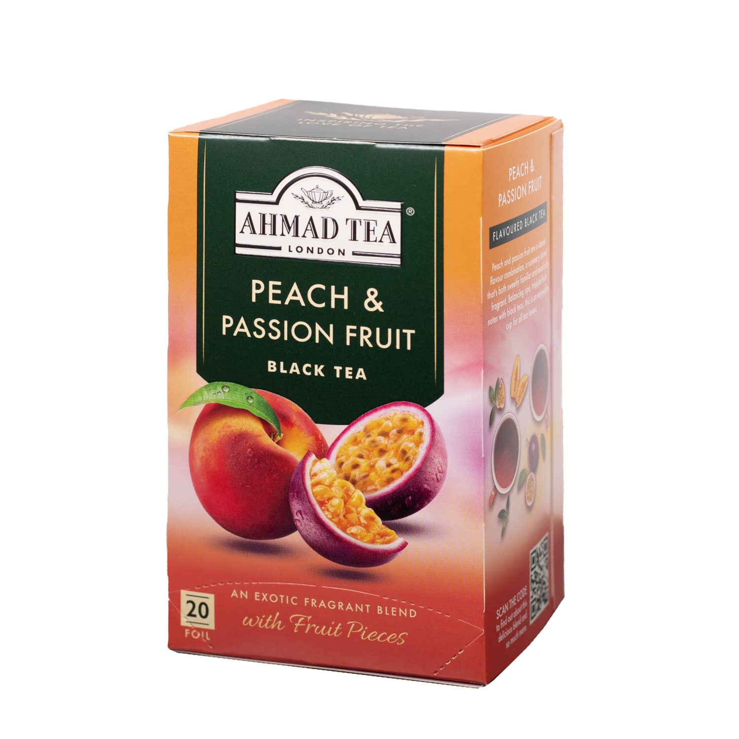 Persikų skonio juodoji arbata AHMAD TEA, 40 g