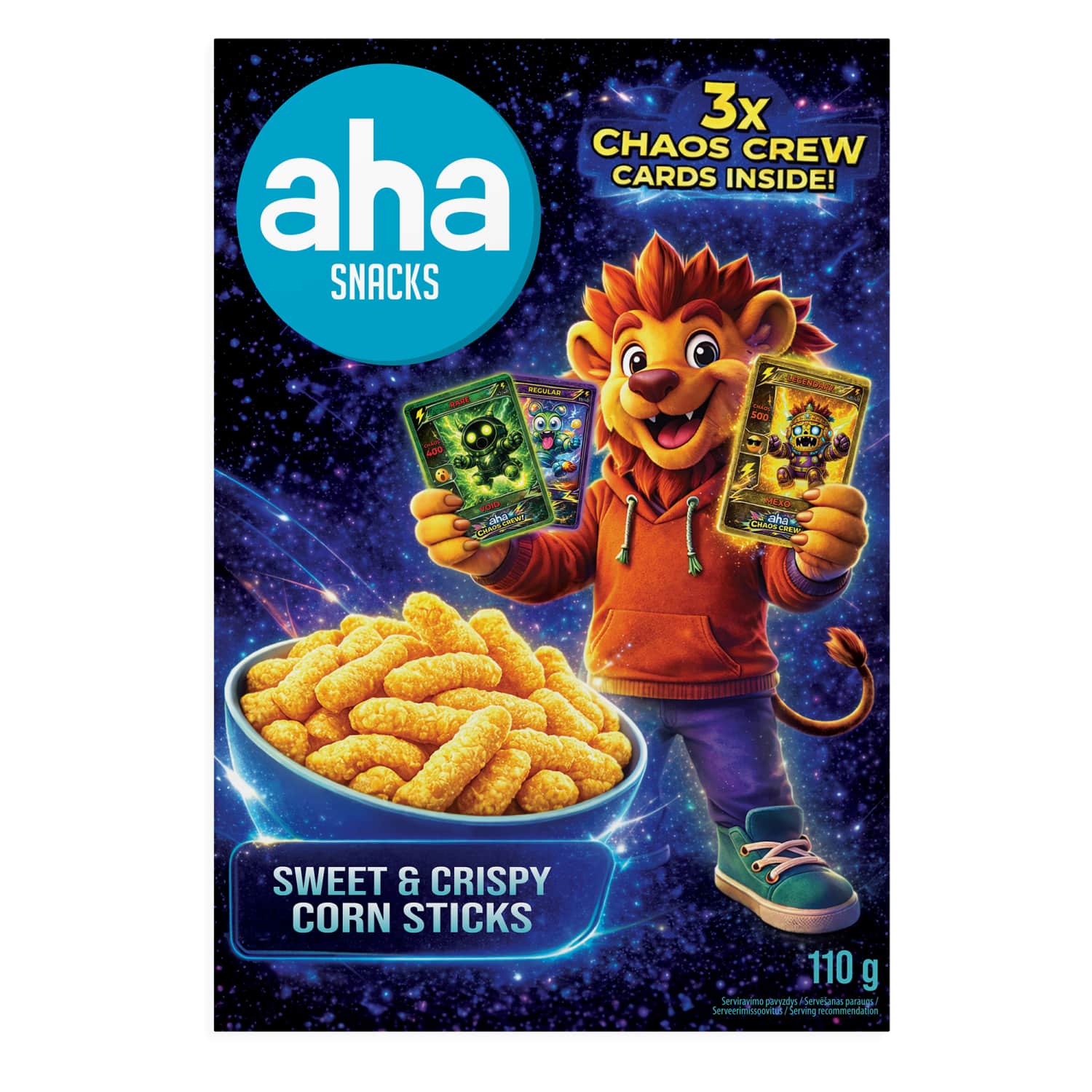 Saldžios kukurūzų lazdelės AHA, 110g