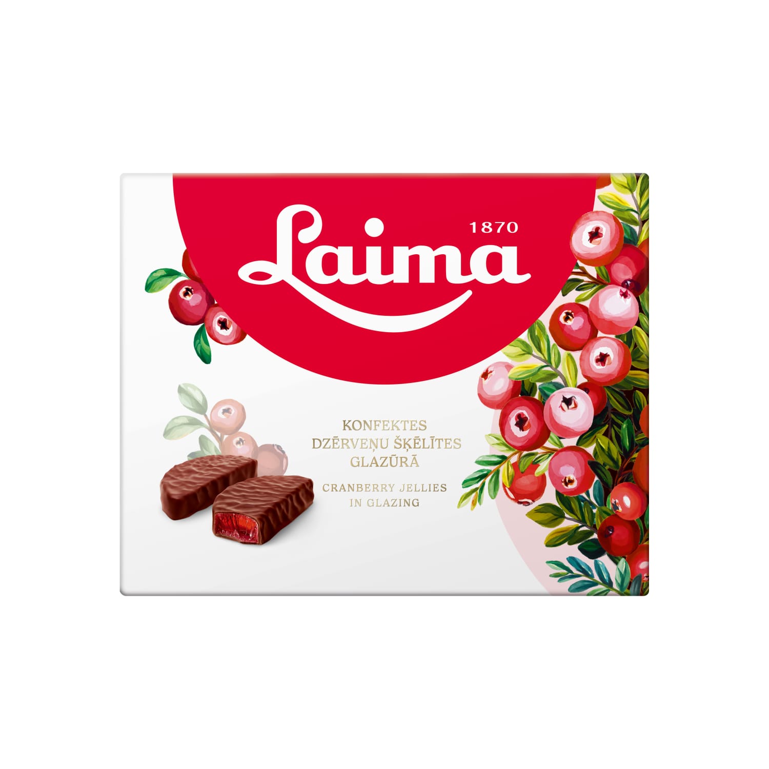 Dzērveņu šķēlītes Laima glazūrā 190g