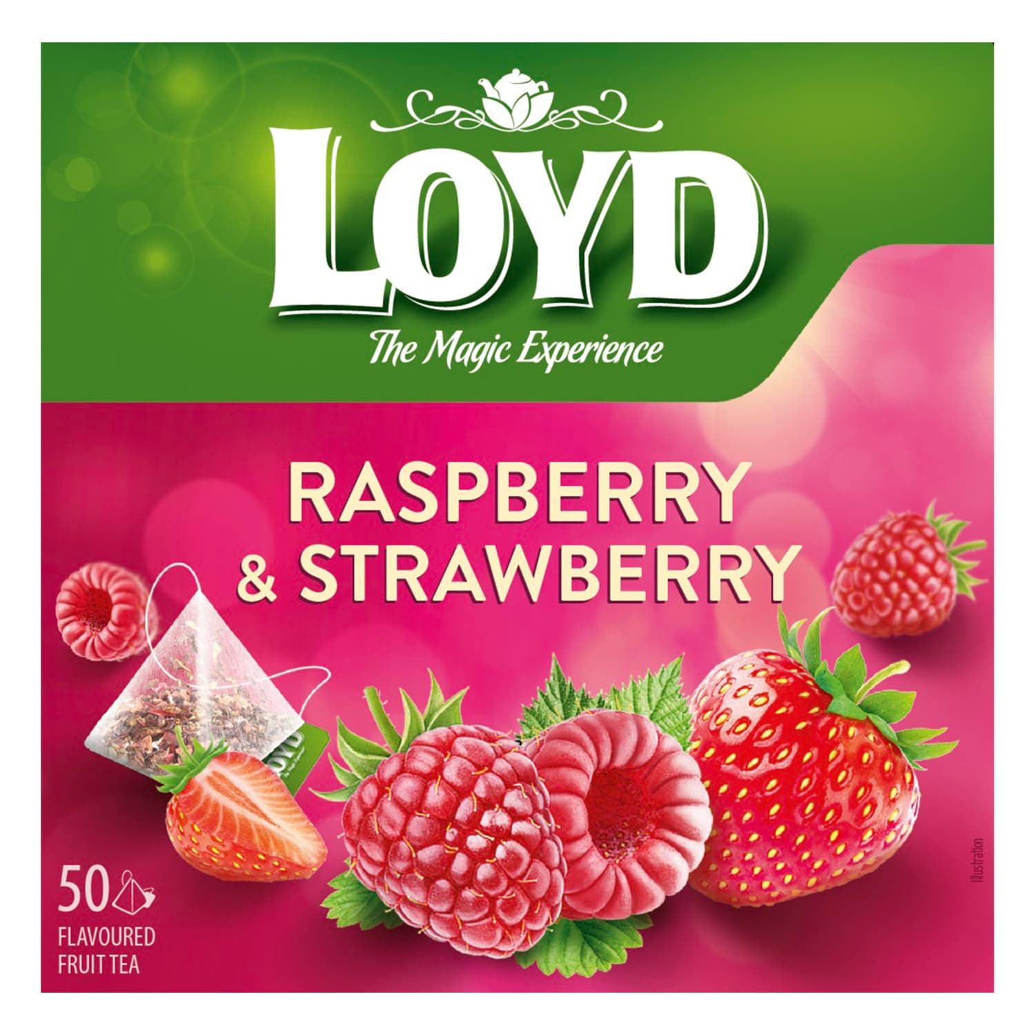 Tēja Loyd Pyramids aveņu zemeņu garša 50x2g