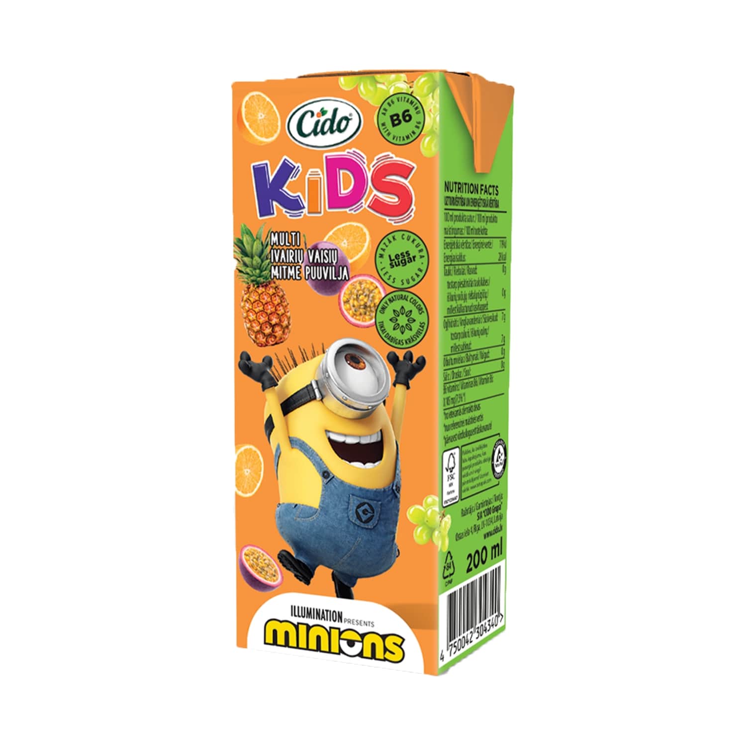 Dzēriens Zoo Minions multiaugļu 0.2l