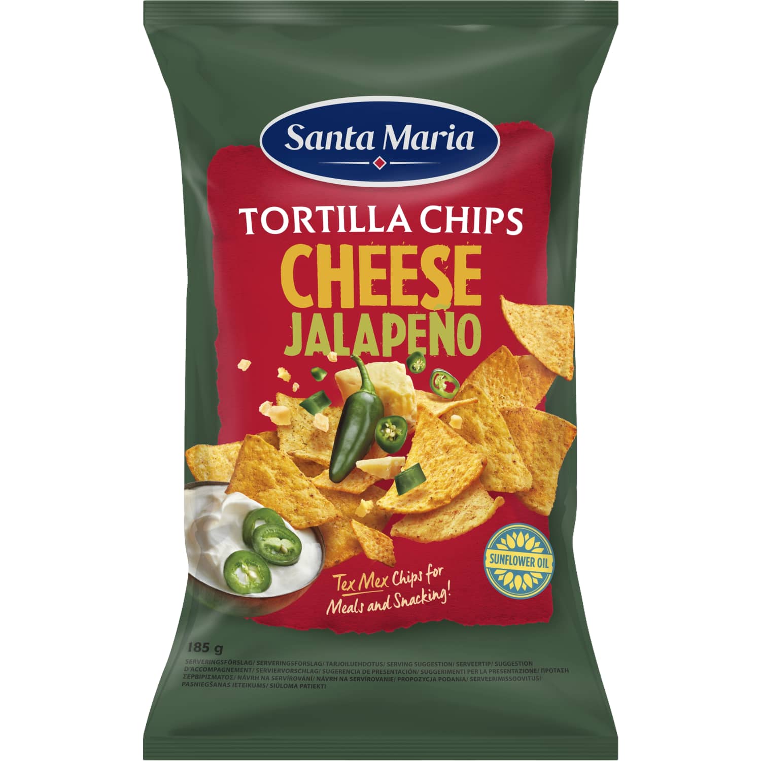 Kukurūzas čipsi Santa Maria ar halapenjo 185g