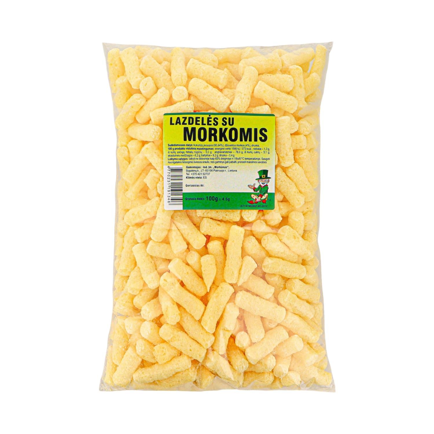 Kukurūzų lazdelės su morkomis MORKŪNAS, 100 g