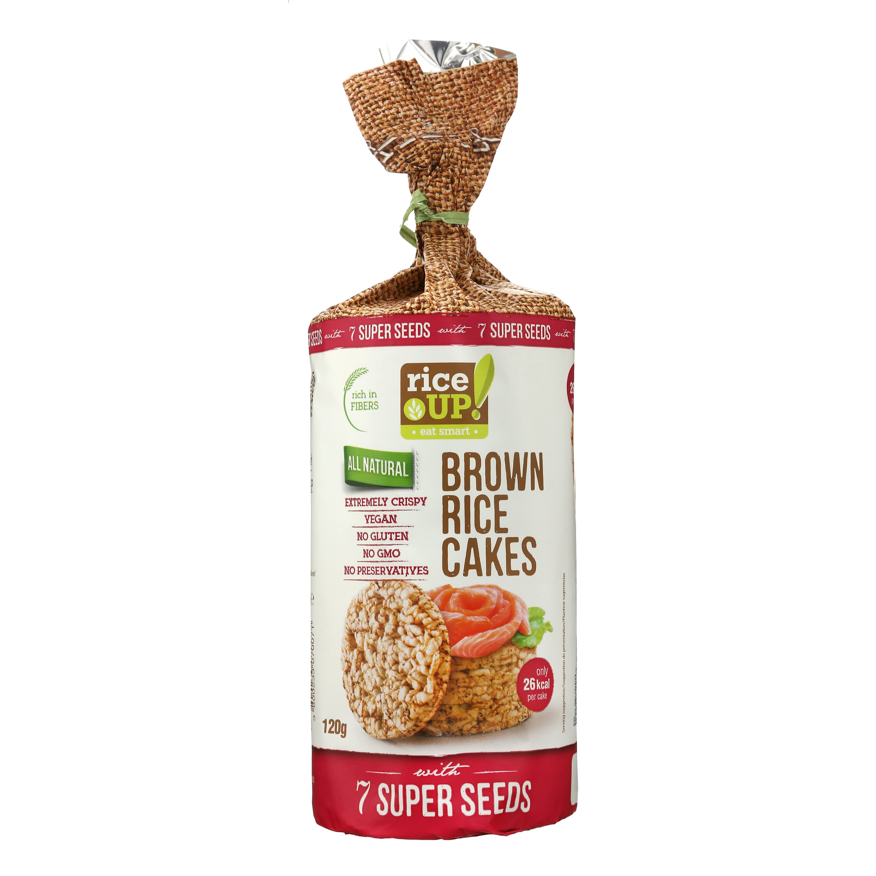 Rud.ryž. trapučiai su sėklomis RICE UP, 120g