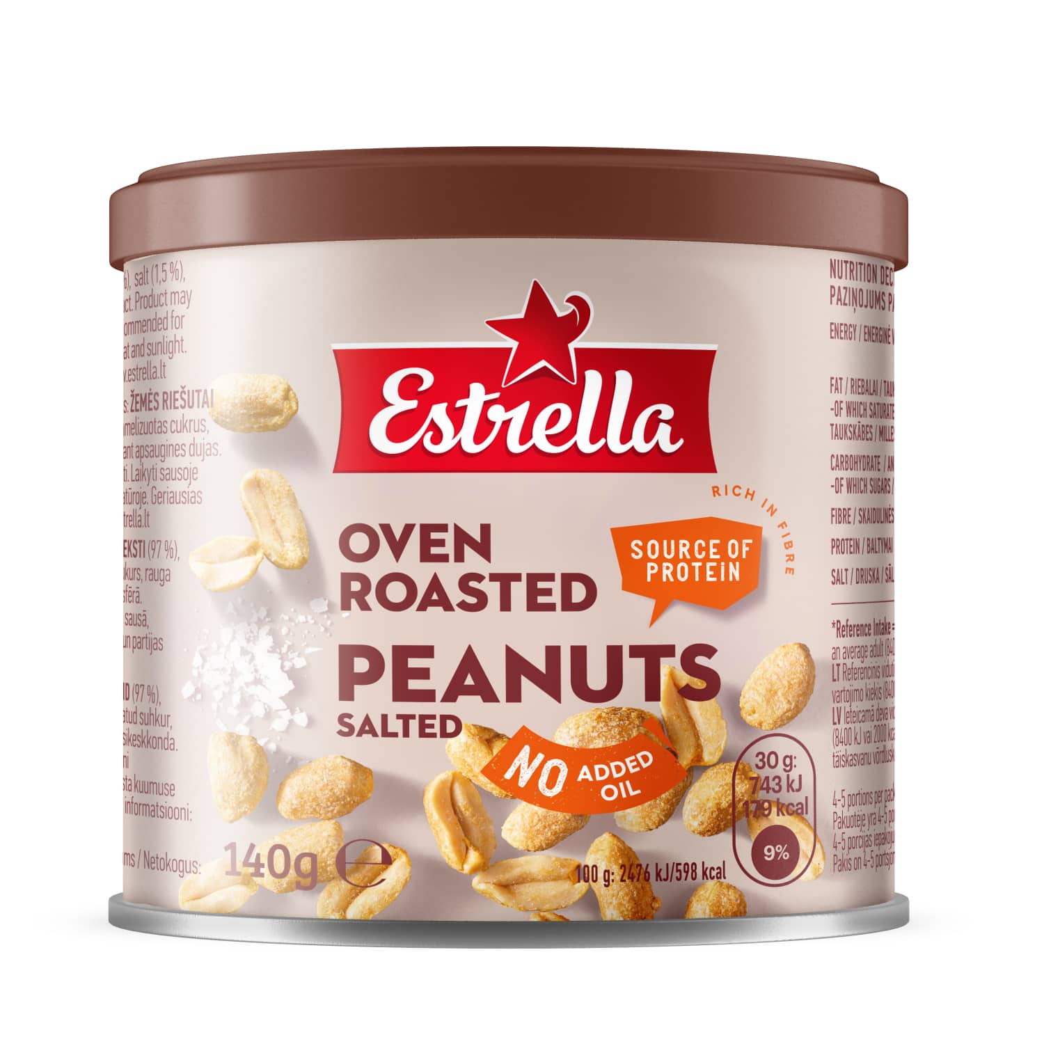 Cepti zemesrieksti Estrella ar sāli 140g